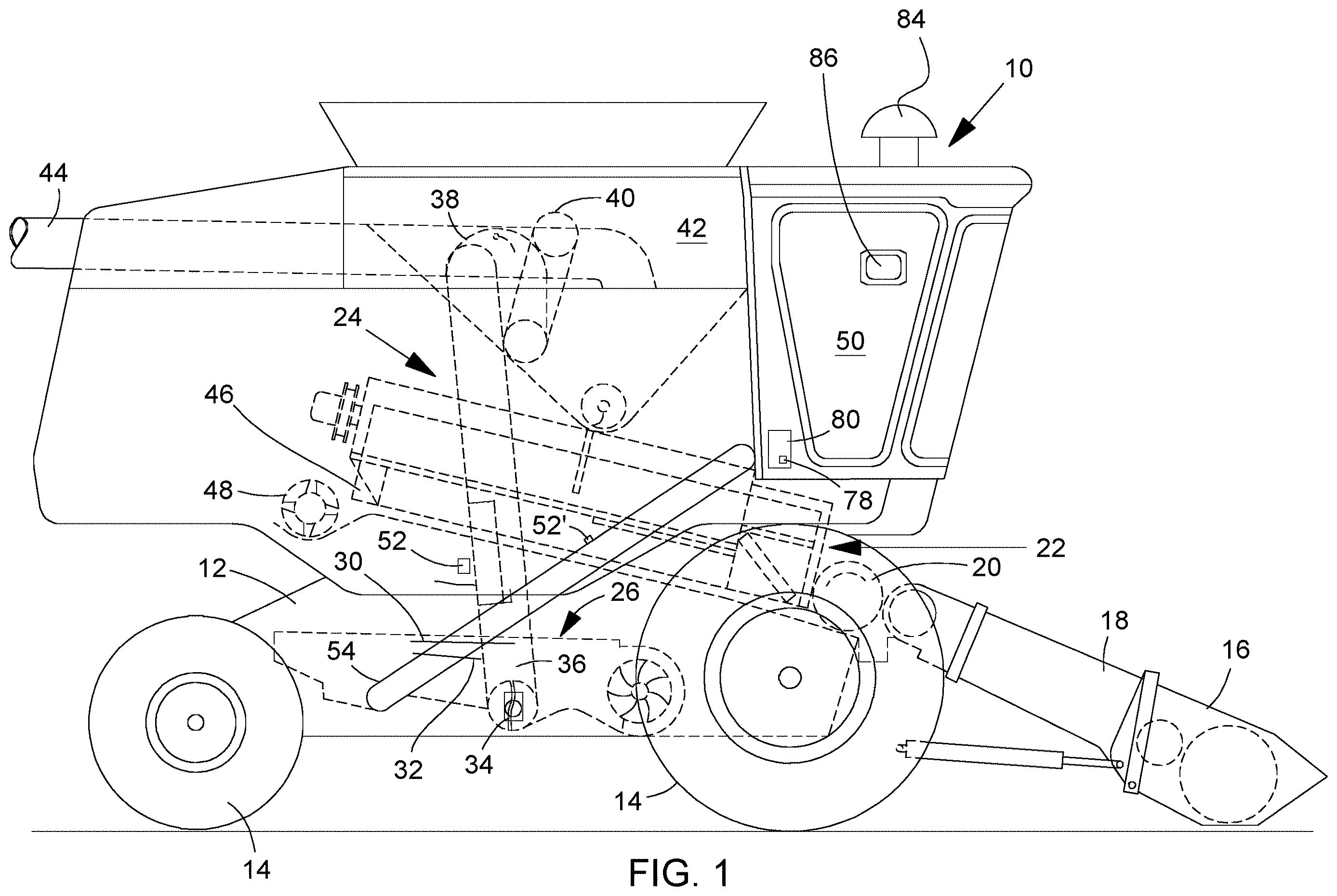 Patent US12610887 Figure 1 – Method, apparatus and system for measuring a grain on a harvesting machine