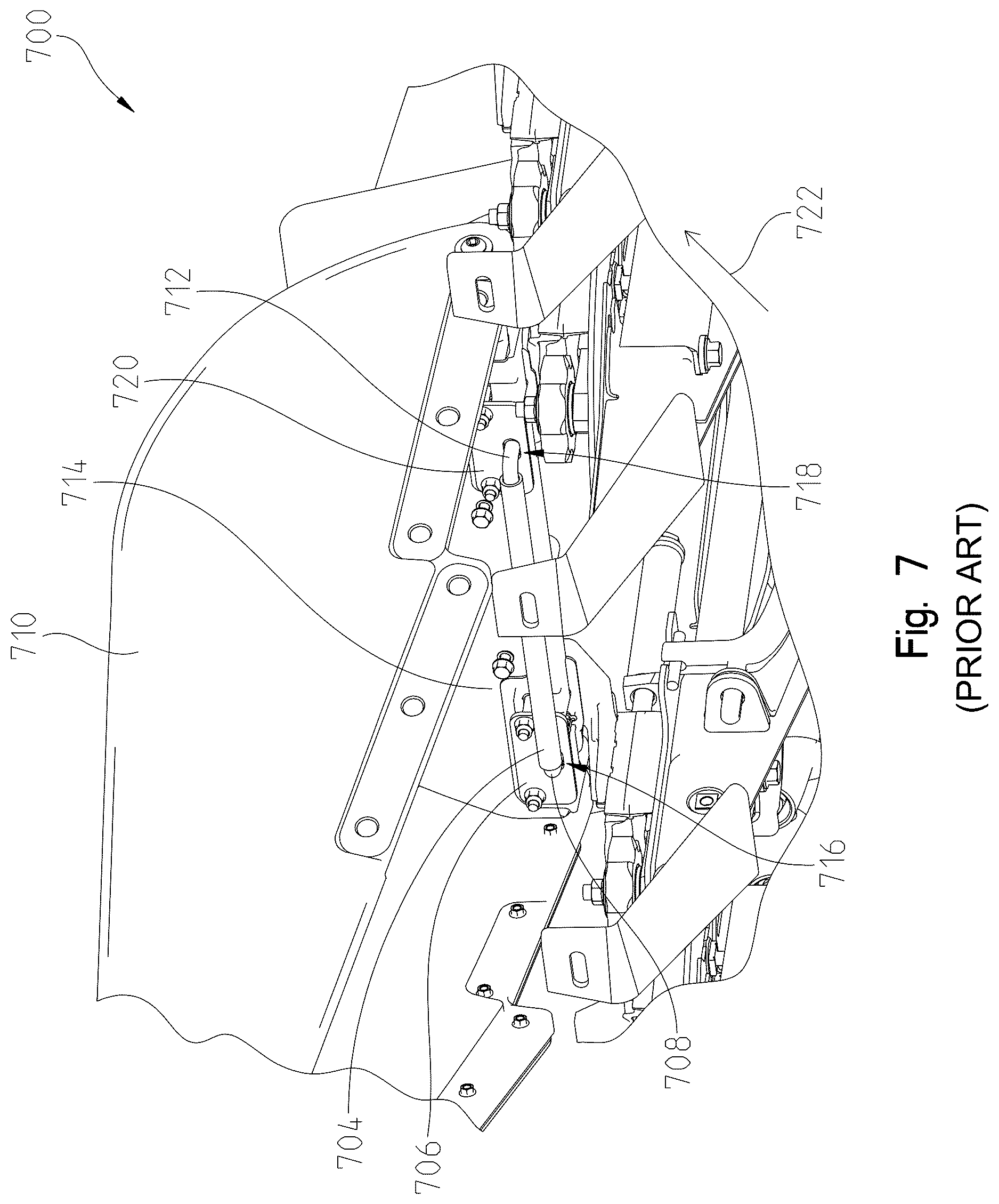 Patent US12610888 Figure 7 – Retractable crop divider of an agricultural header