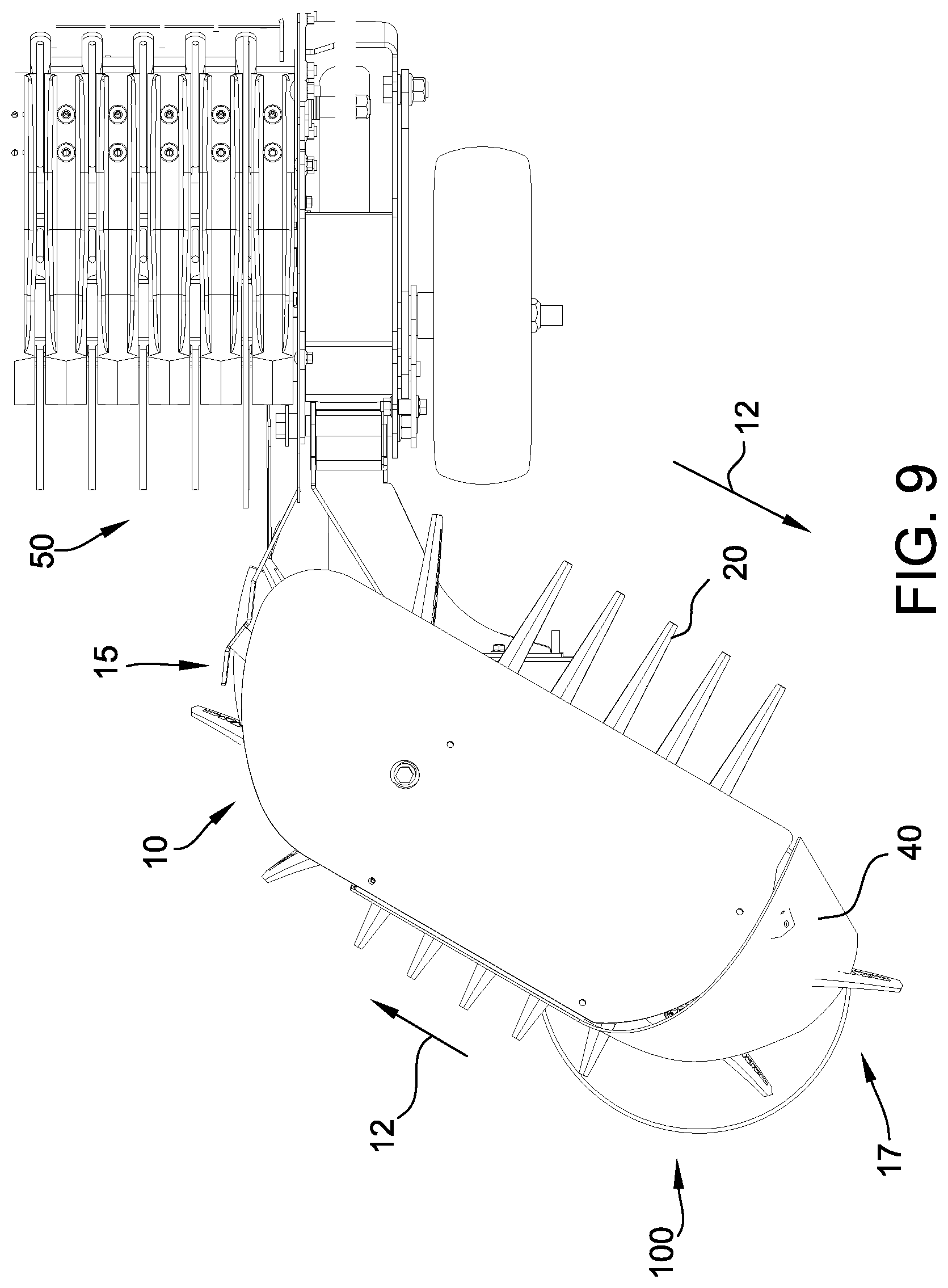 Patent US12610890 Figure 9 – Rake apparatus
