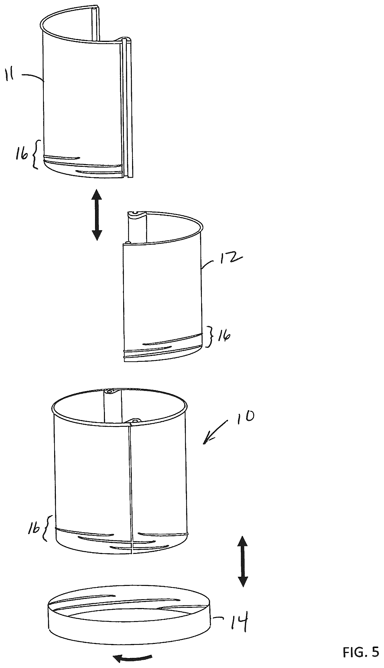 Patent US12610896 Figure 4 – Deconstructable plant pot