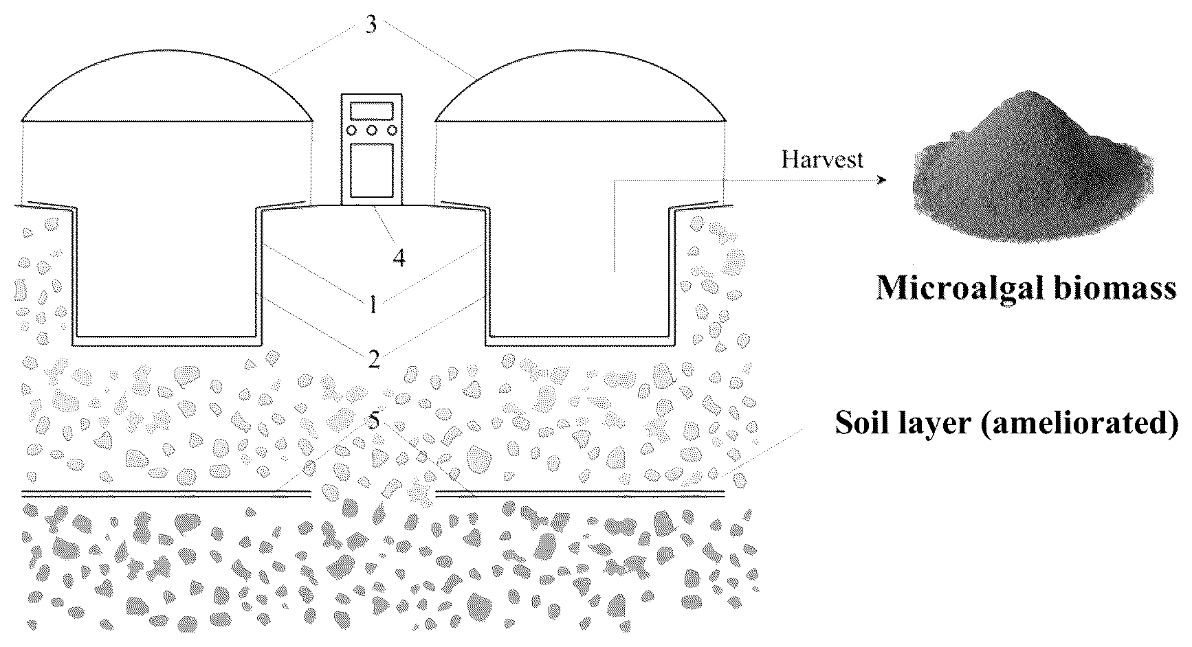 Patent US12610900 Figure 1 – System and method for in-situ ameliorationremediation of saline-alkali soil using microalgae