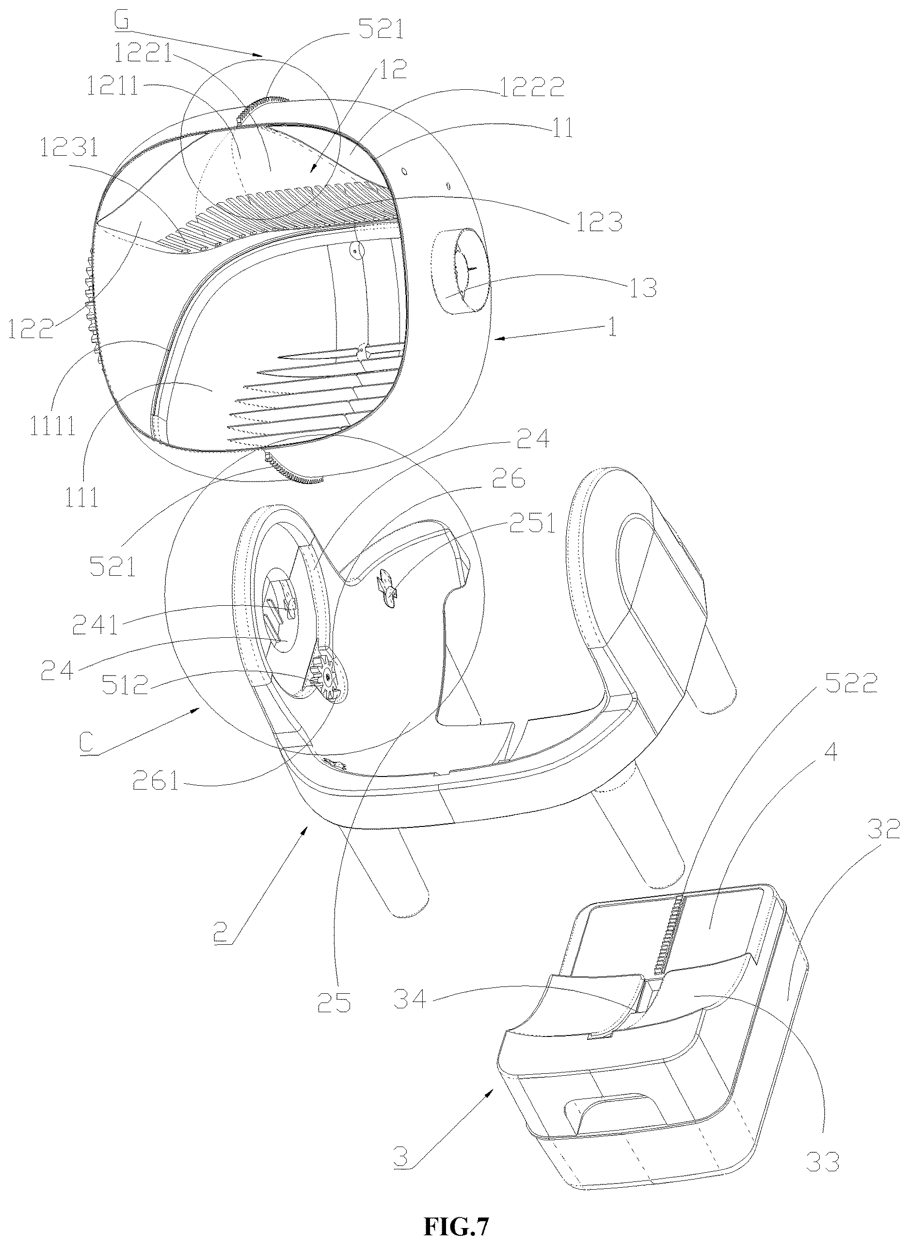 Patent US12610922 Figure 7 – Pet toilet