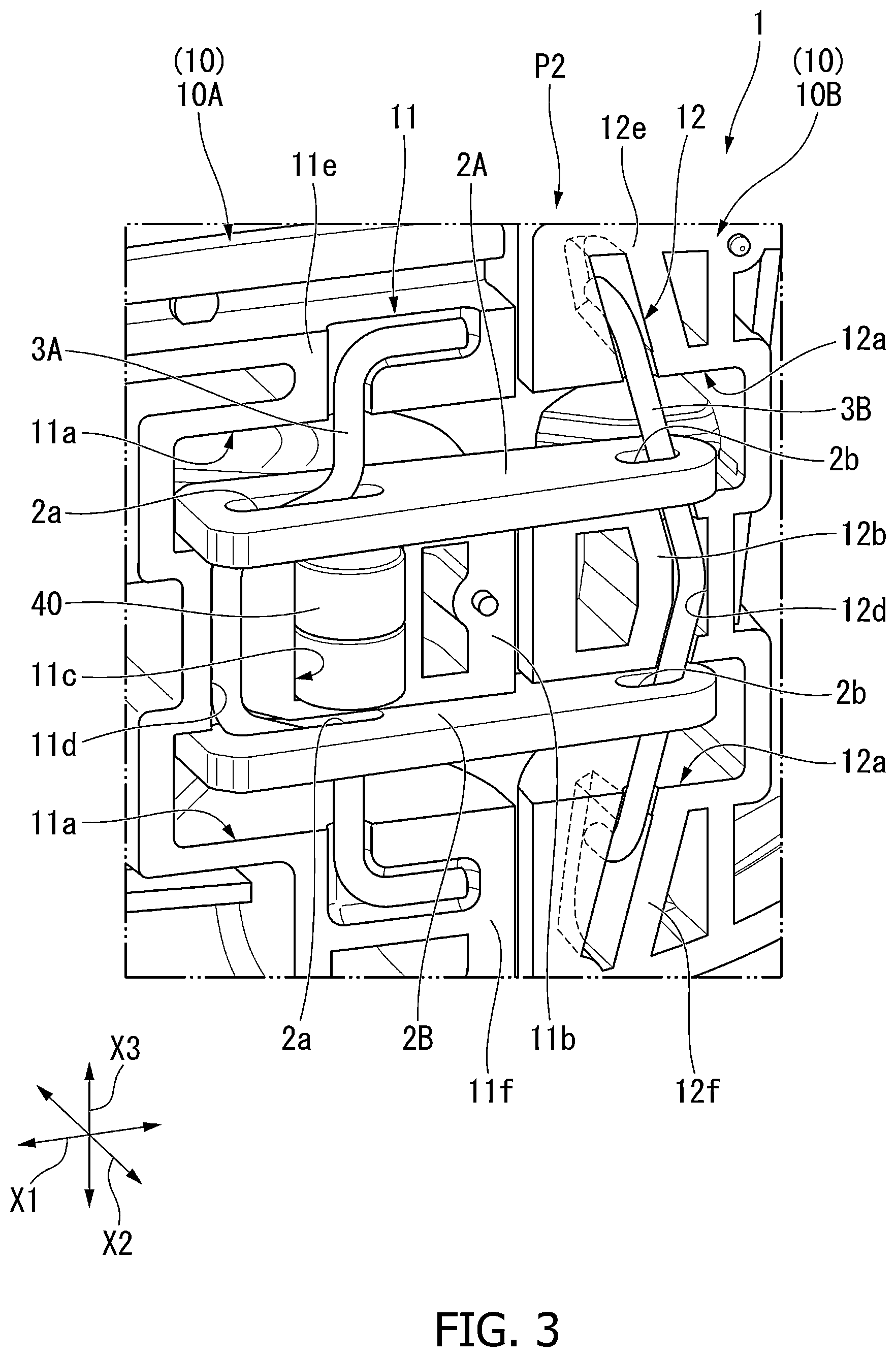 Patent US12610927 Figure 3 – Lure with lateral and front-rear guiding movement