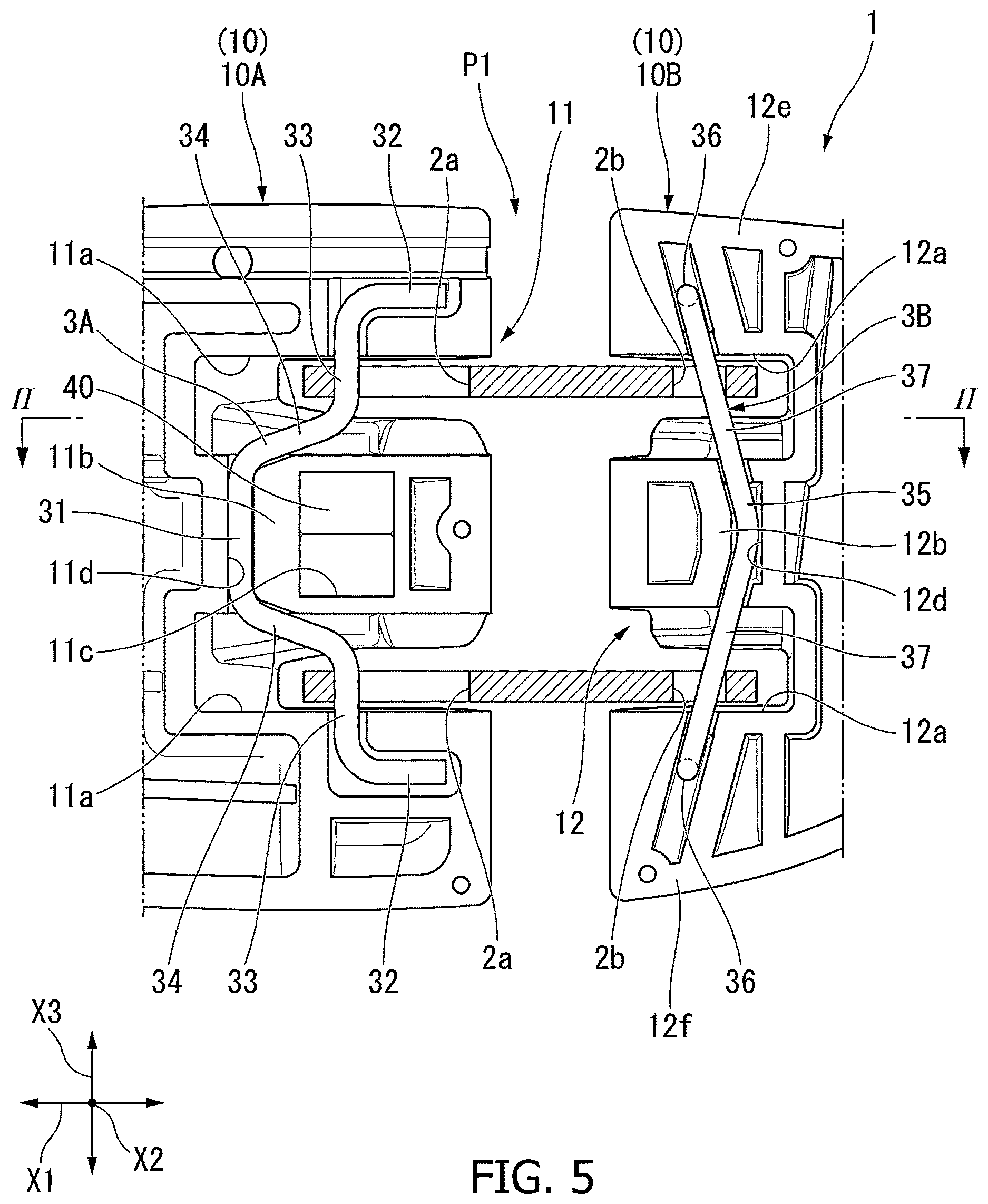 Patent US12610927 Figure 5 – Lure with lateral and front-rear guiding movement