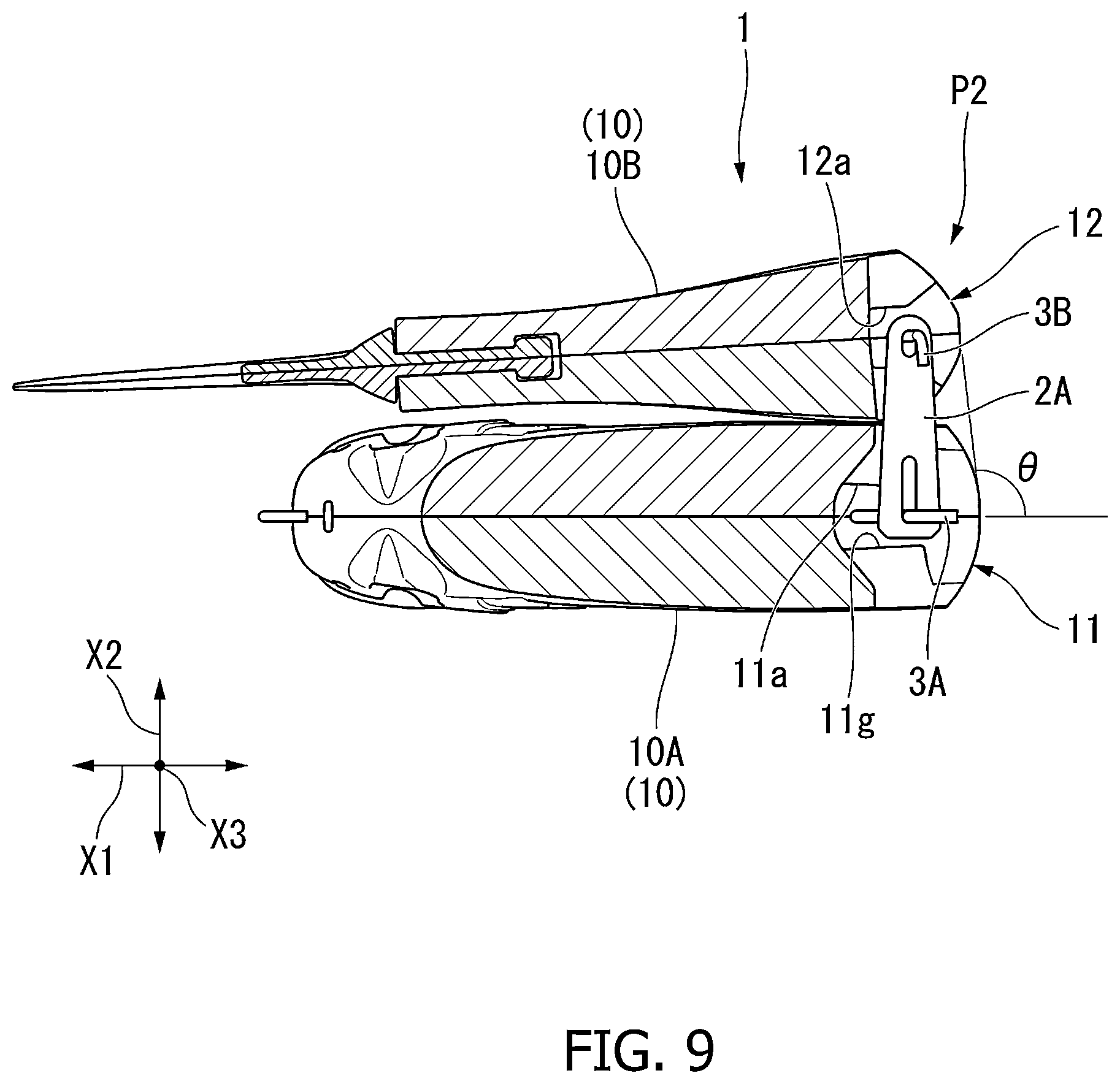 Patent US12610927 Figure 9 – Lure with lateral and front-rear guiding movement