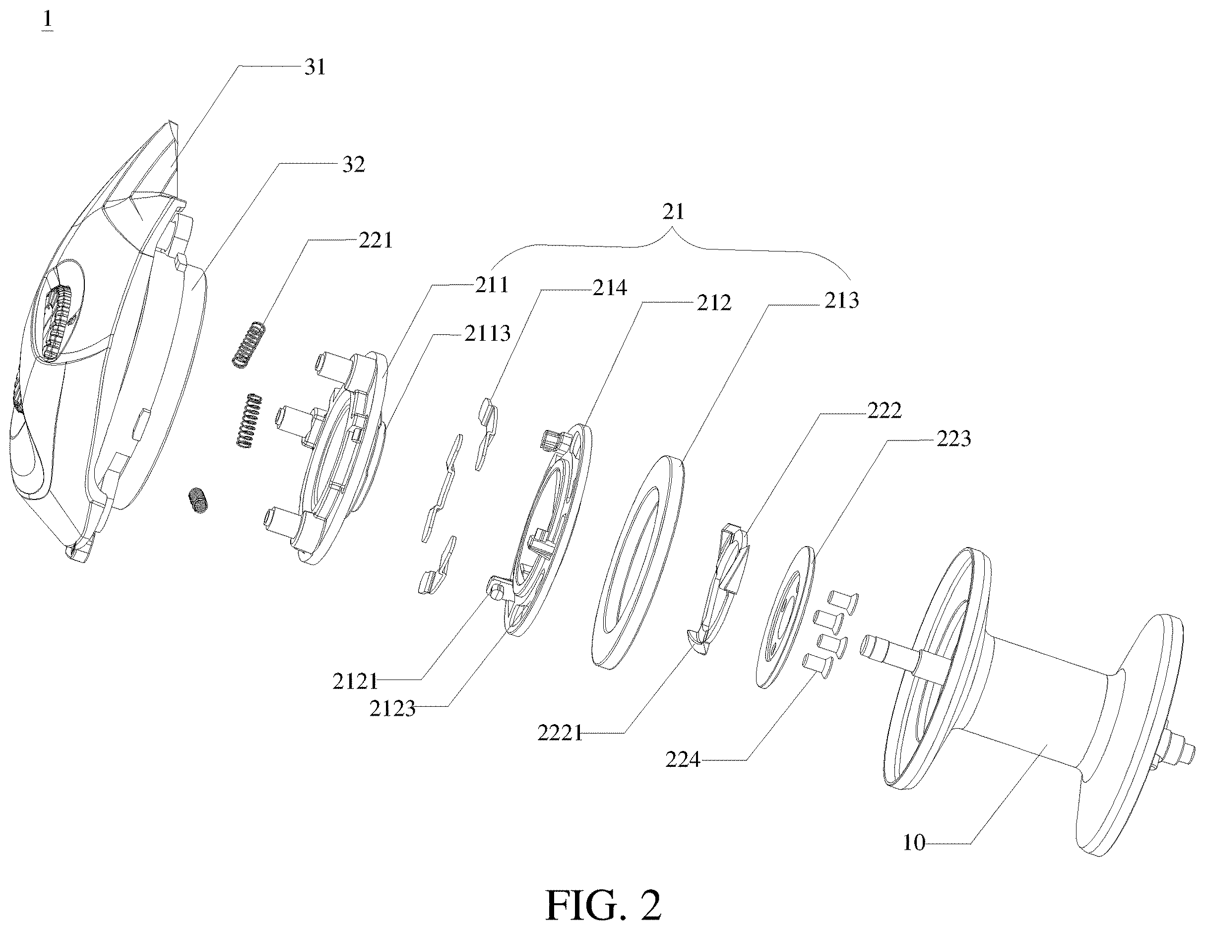 Patent US12610929 Figure 2 – Brake mechanism, bait casting reel, and fishing tackle