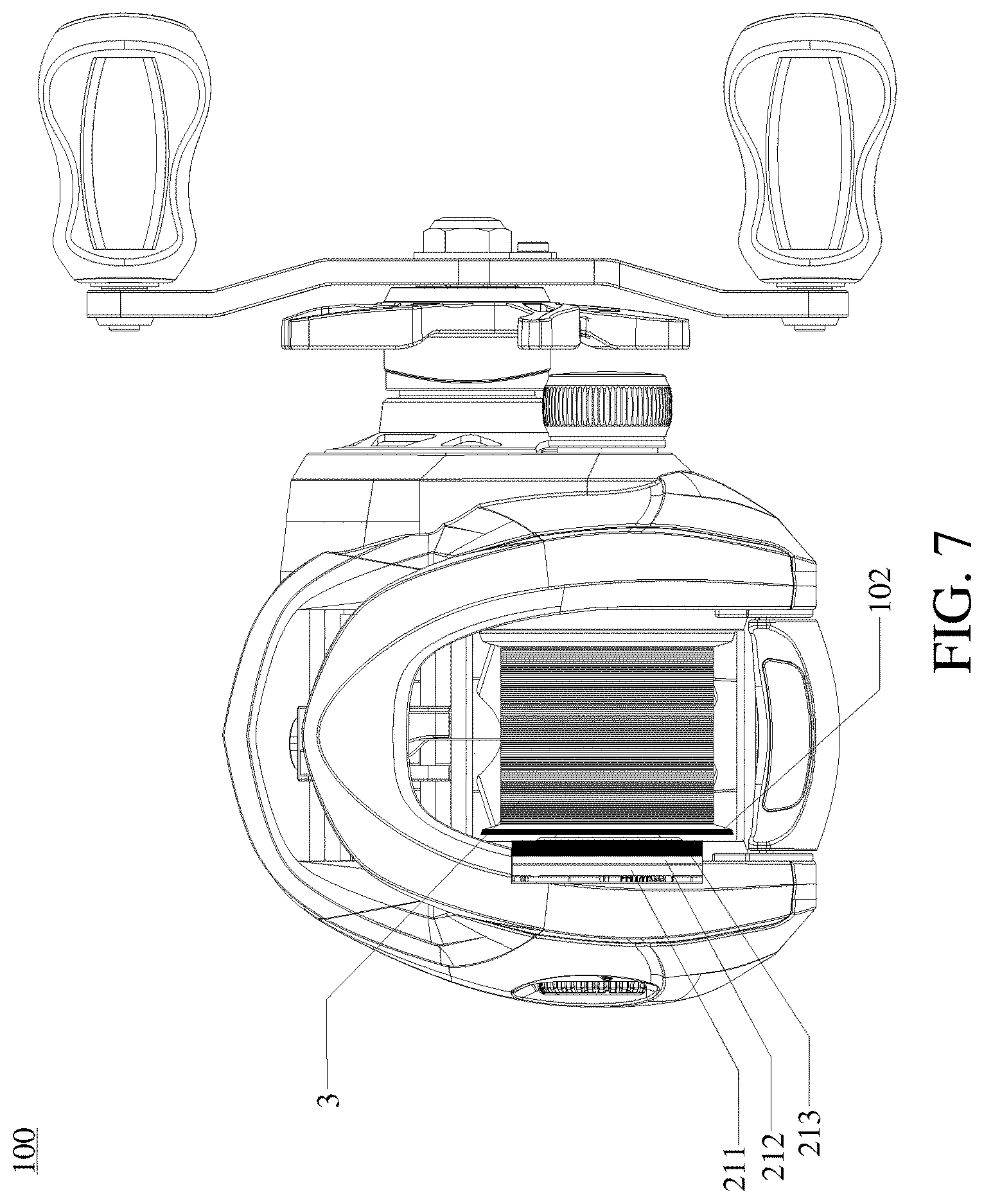 Patent US12610929 Figure 7 – Brake mechanism, bait casting reel, and fishing tackle