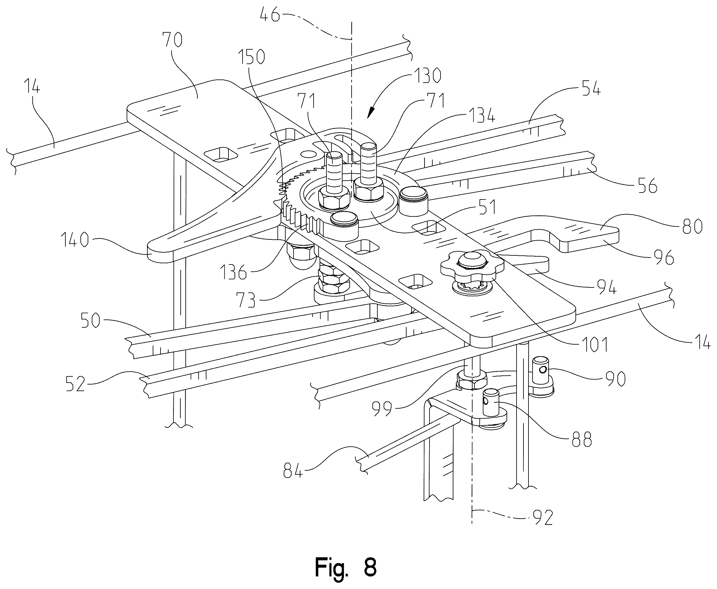 Patent US12610939 Figure 8 – Single-handed trap