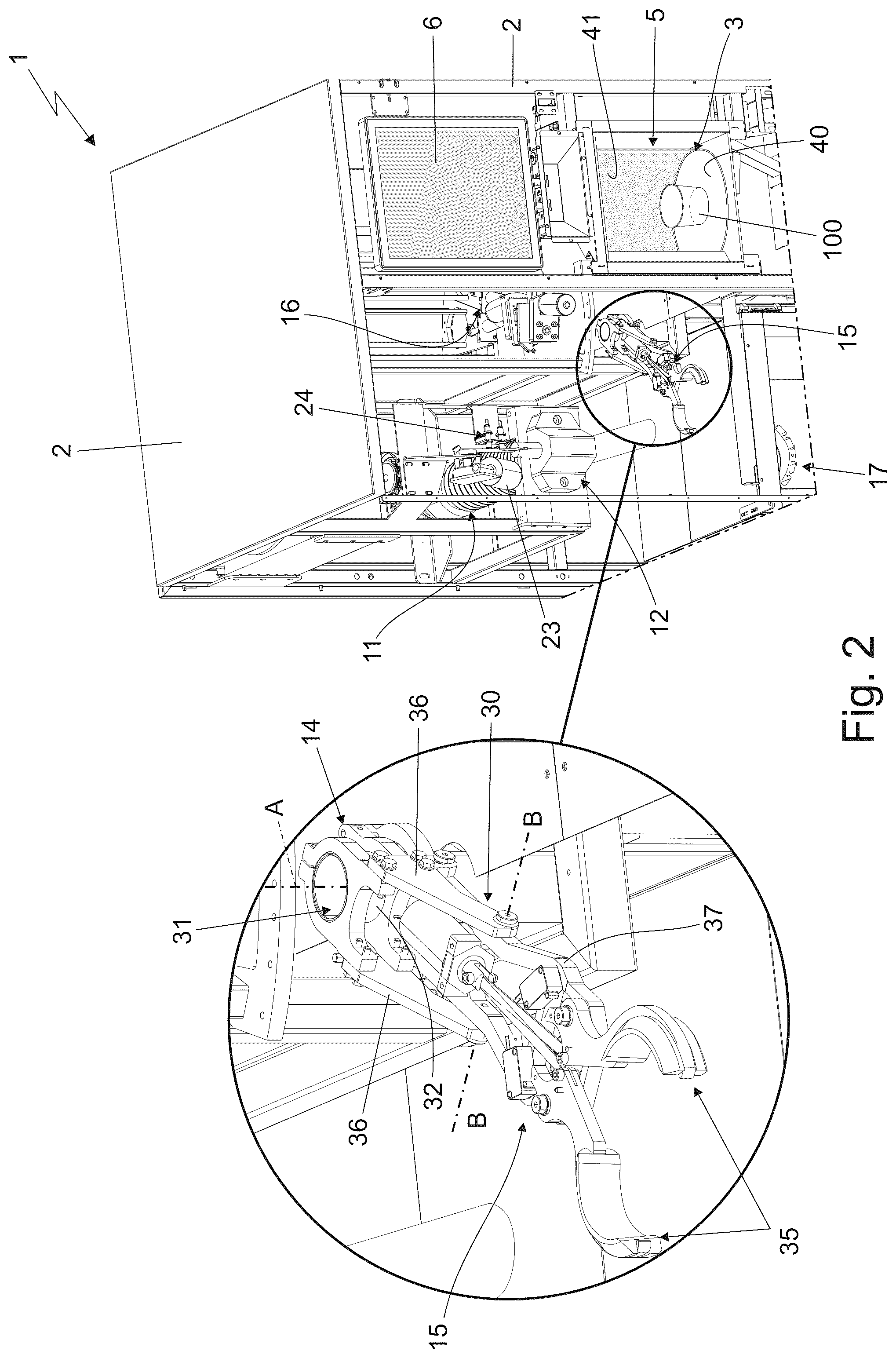 Patent US12610967 Figure 2 – Vending machine for ice-cream and the like and operating method thereof