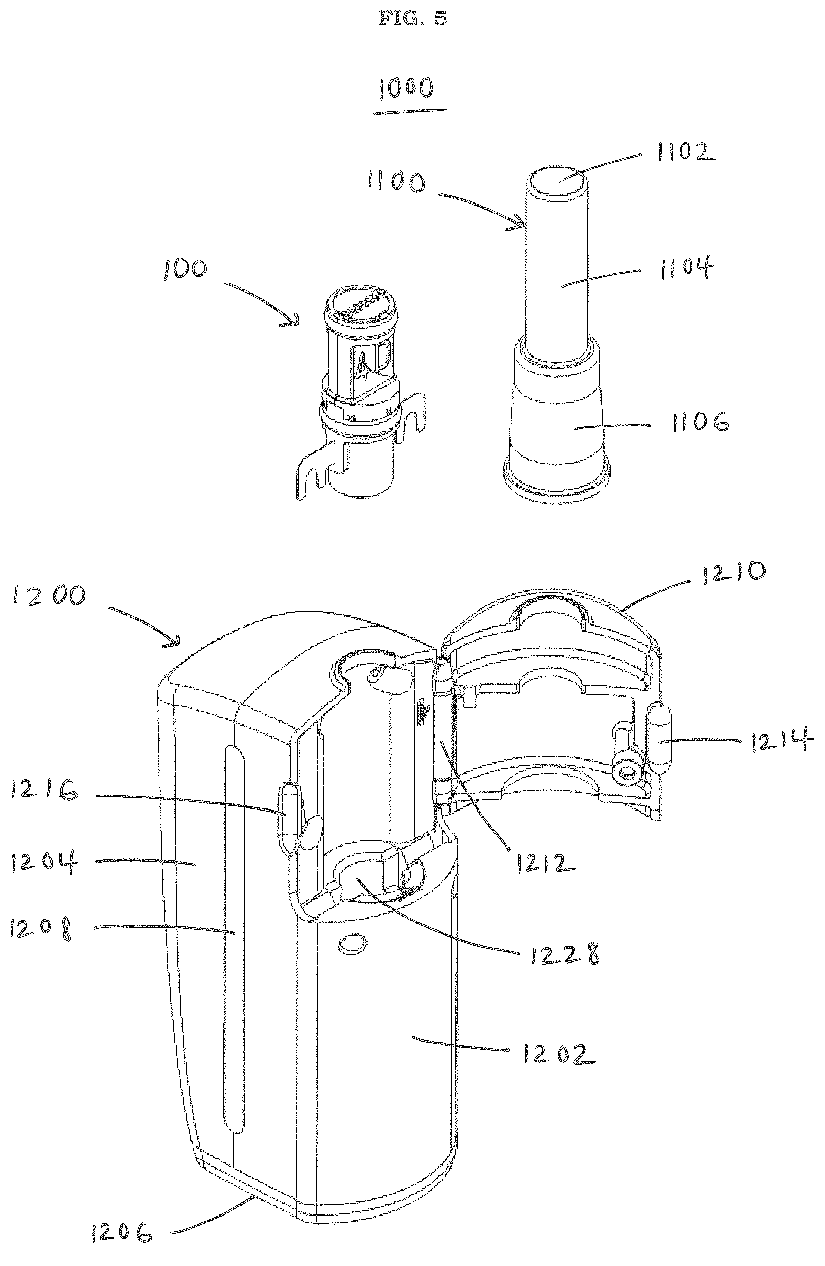 Patent US12610981 Figure 5 – Capsules including embedded heaters and heat-not-burn (HNB) aerosol-generating devices
