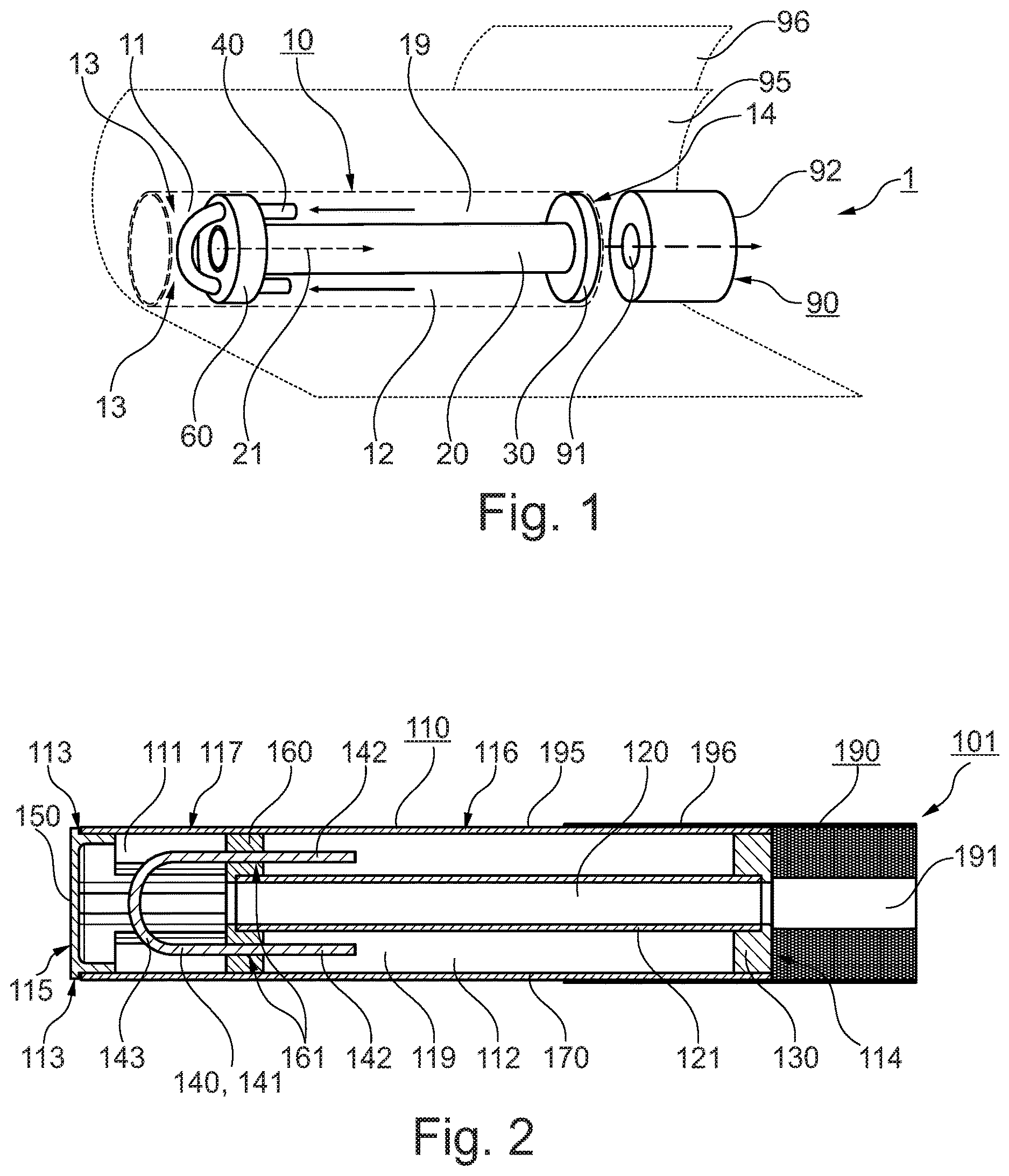 Patent US12610983 Figure 1 – Cartridge of a stick-shaped aerosol-generating article for use with an inductively heating aerosol-generating device