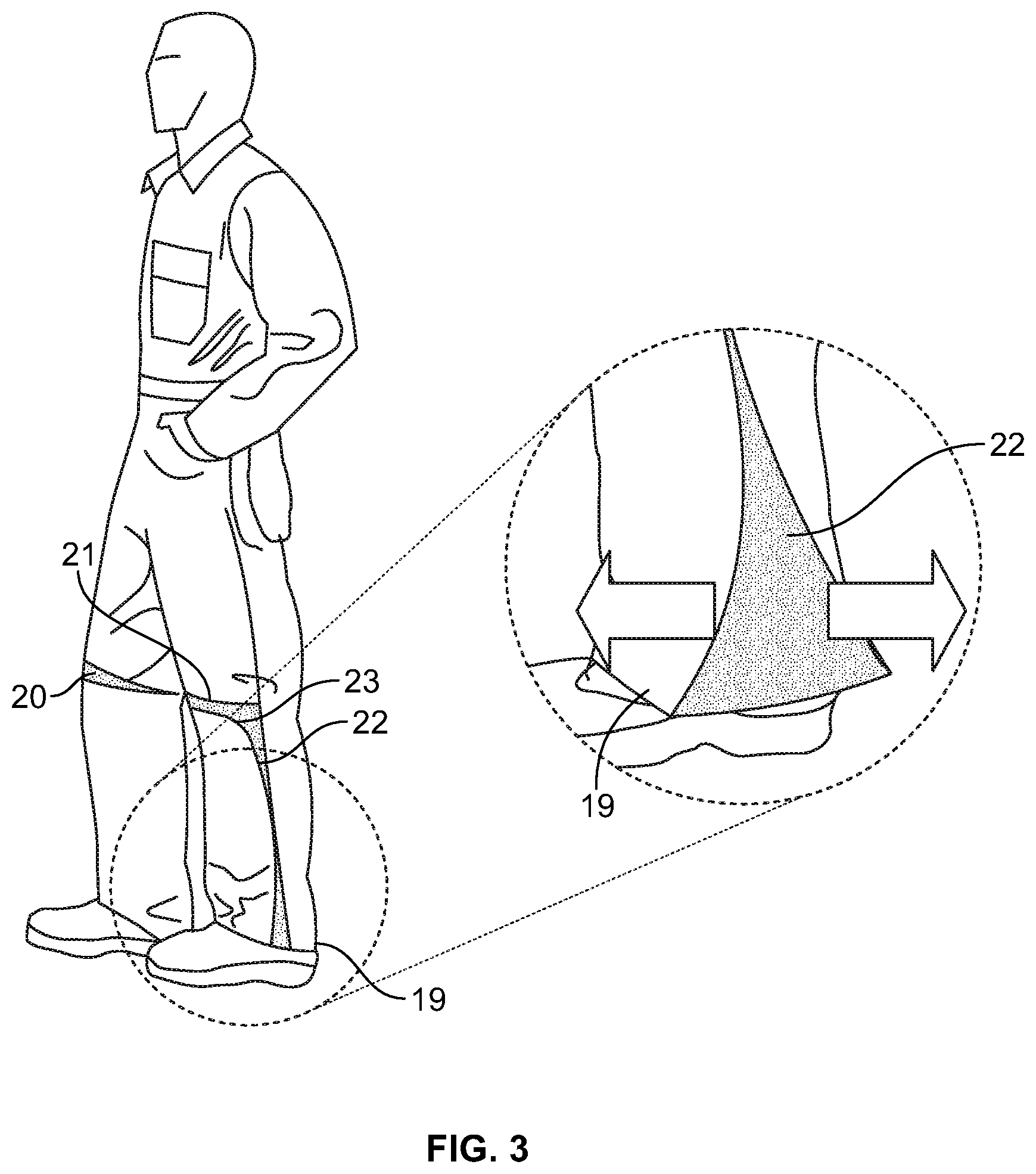 Patent US12610992 Figure 3 – Pants configured for enhancing worker mobility
