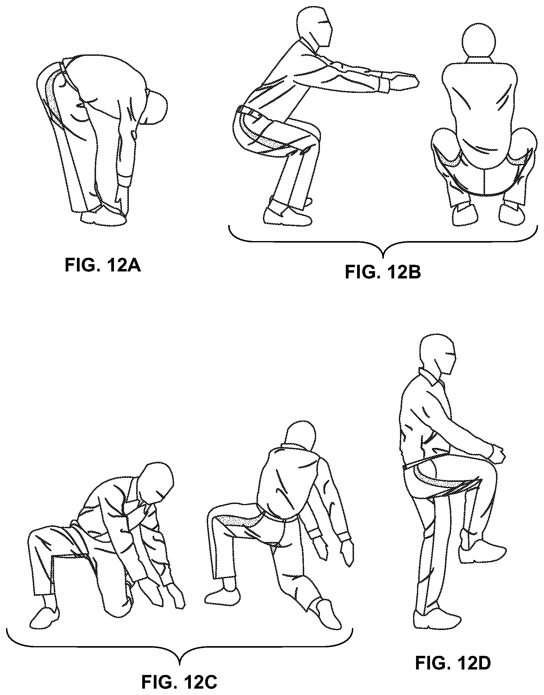 Patent US12610992 Figure 12 – Pants configured for enhancing worker mobility