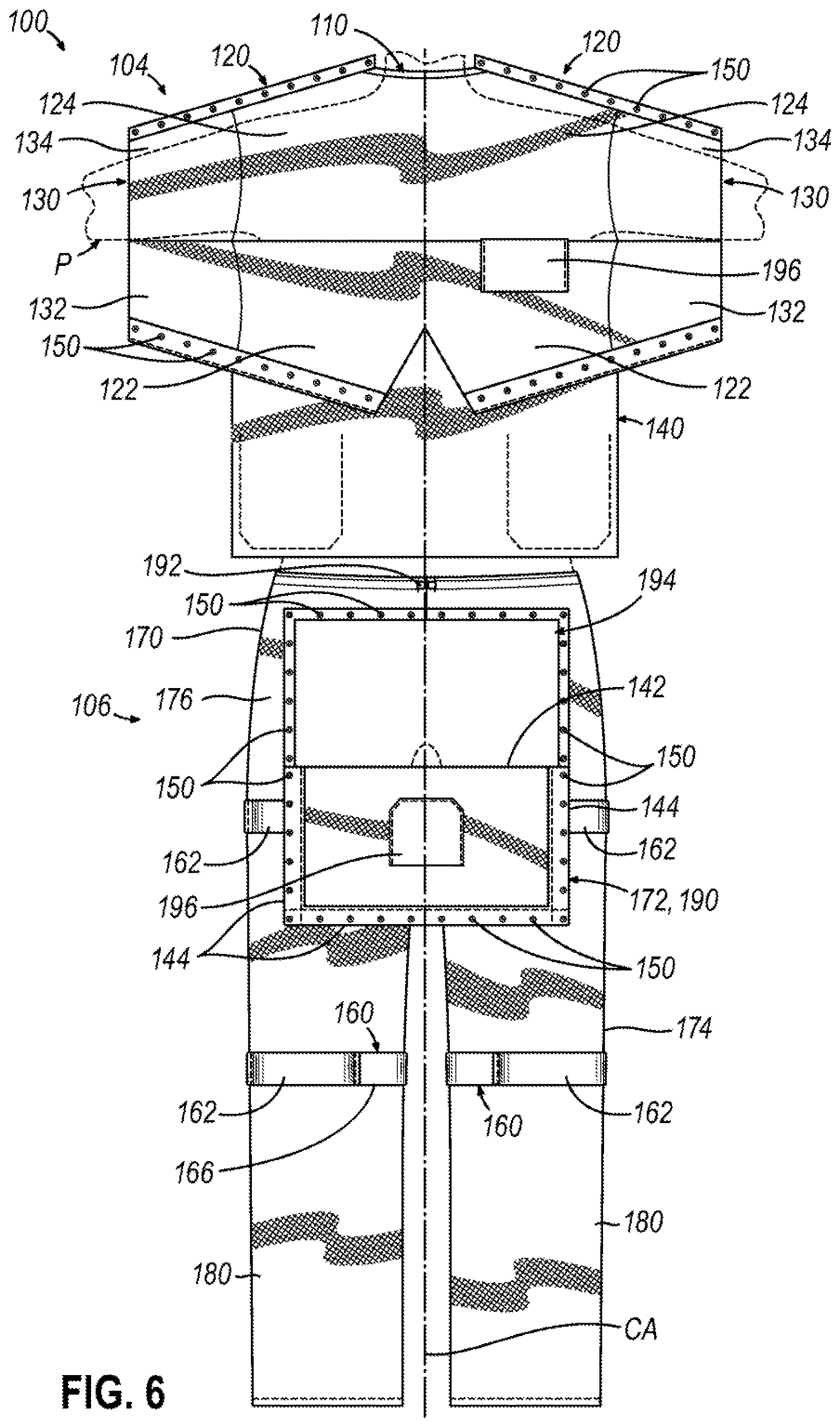Patent US12610993 Figure 6 – Patient clothing system with integrated lifting features