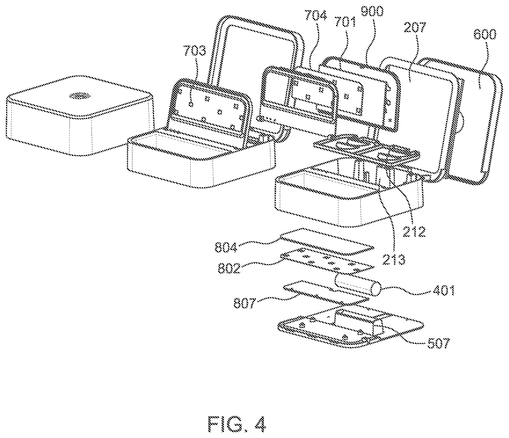 Patent US12610996 Figure 4 – Combination storage and sterilization device for faux eyelashes