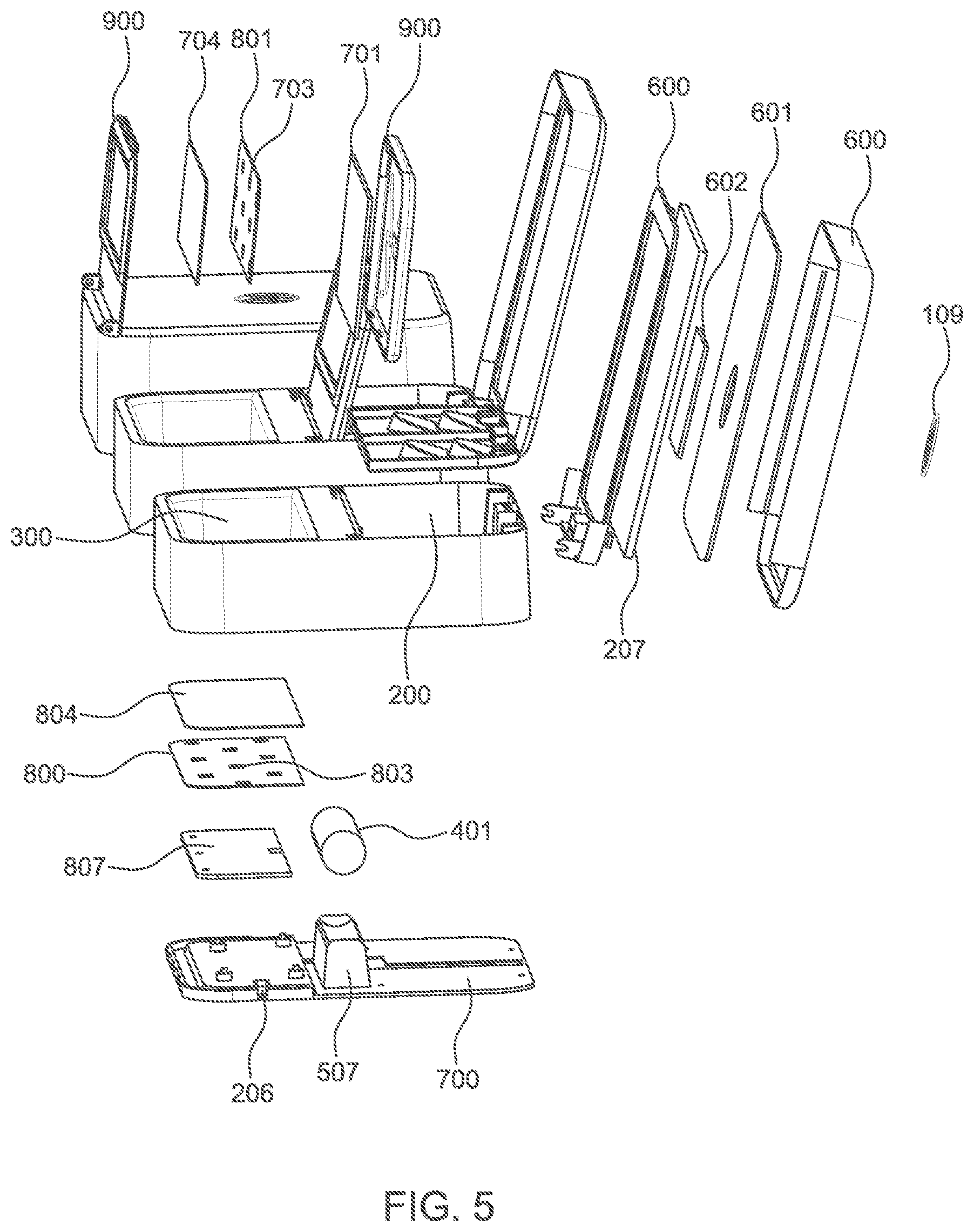 Patent US12610996 Figure 5 – Combination storage and sterilization device for faux eyelashes