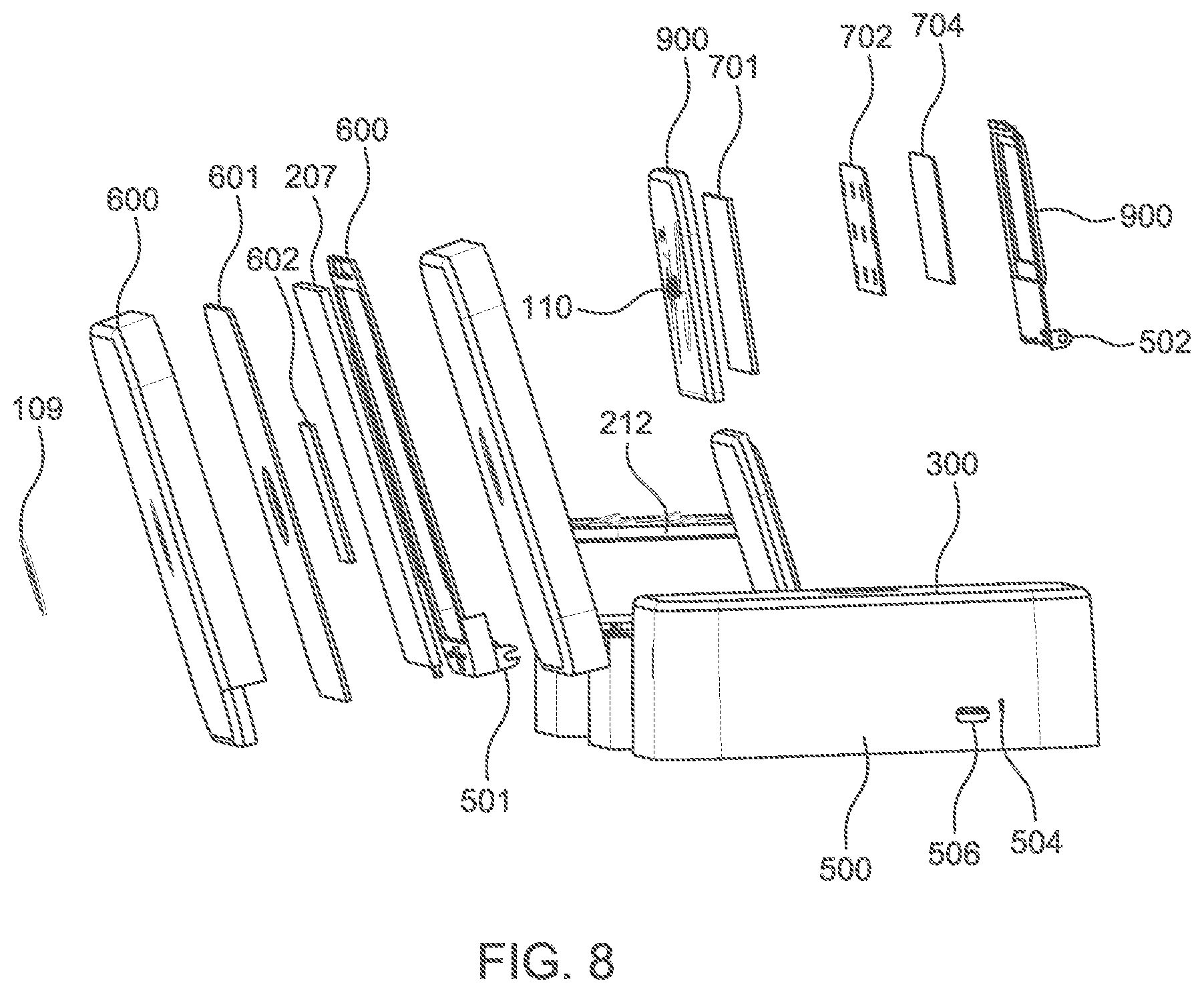 Patent US12610996 Figure 8 – Combination storage and sterilization device for faux eyelashes