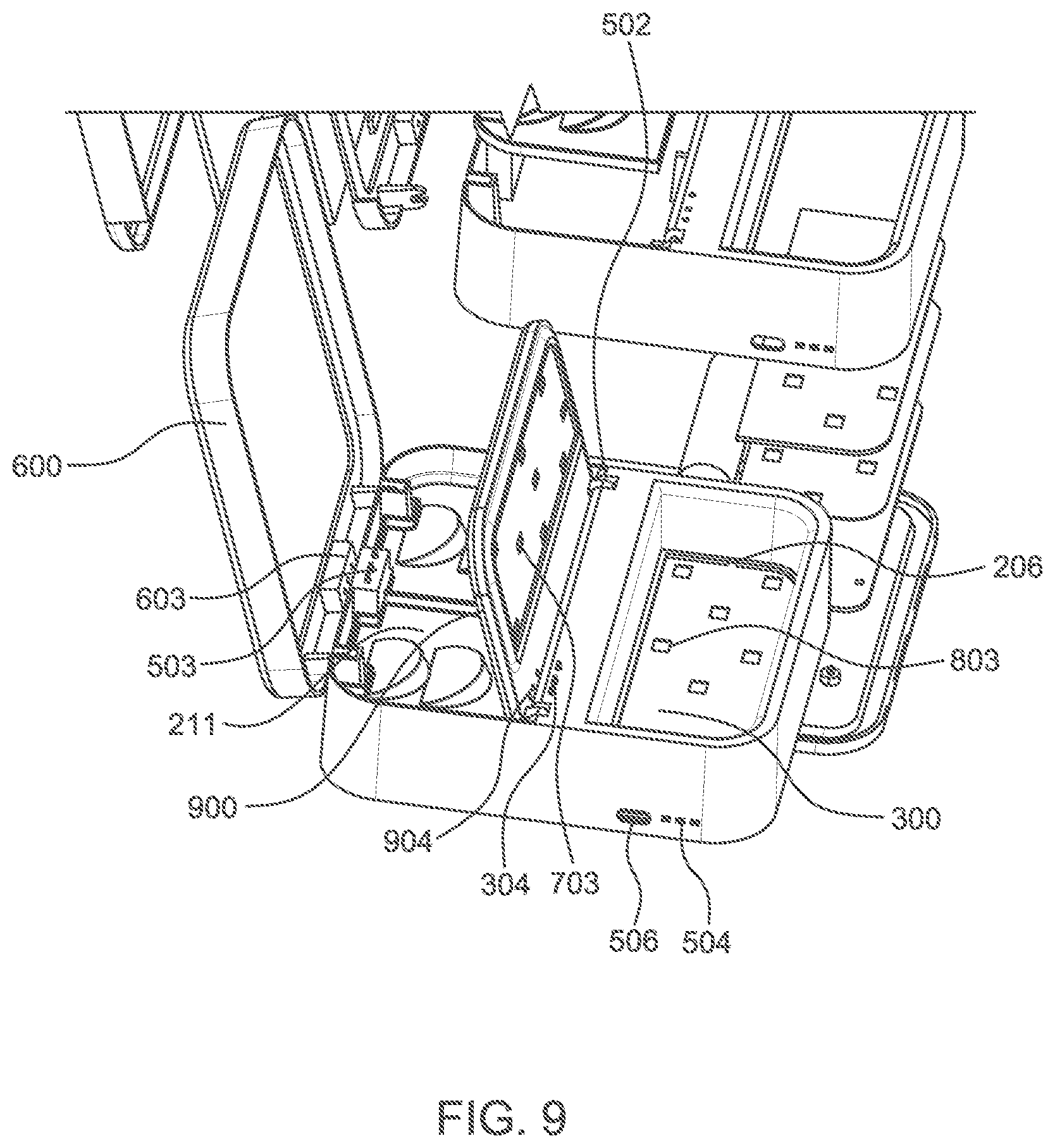 Patent US12610996 Figure 9 – Combination storage and sterilization device for faux eyelashes