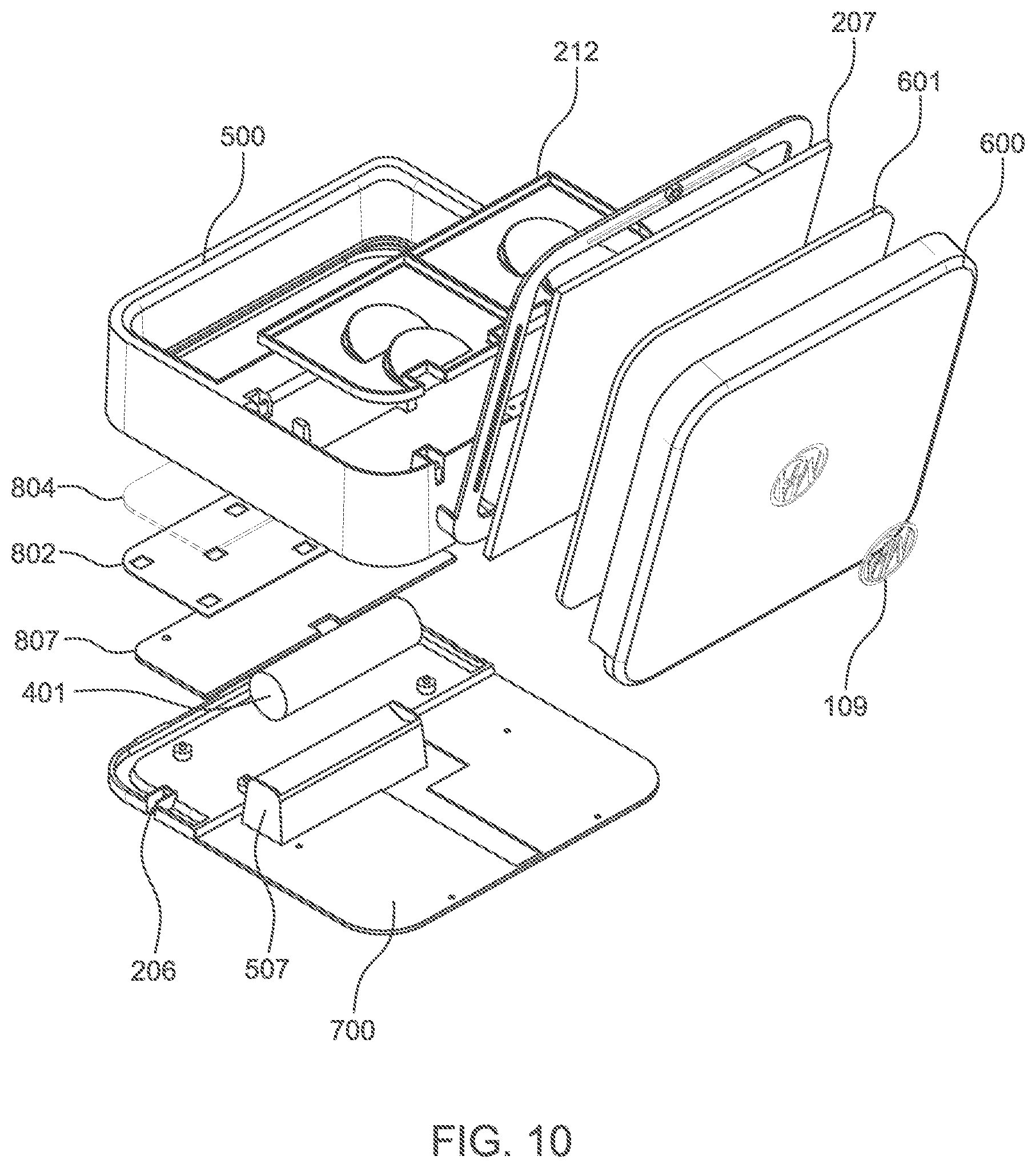 Patent US12610996 Figure 10 – Combination storage and sterilization device for faux eyelashes