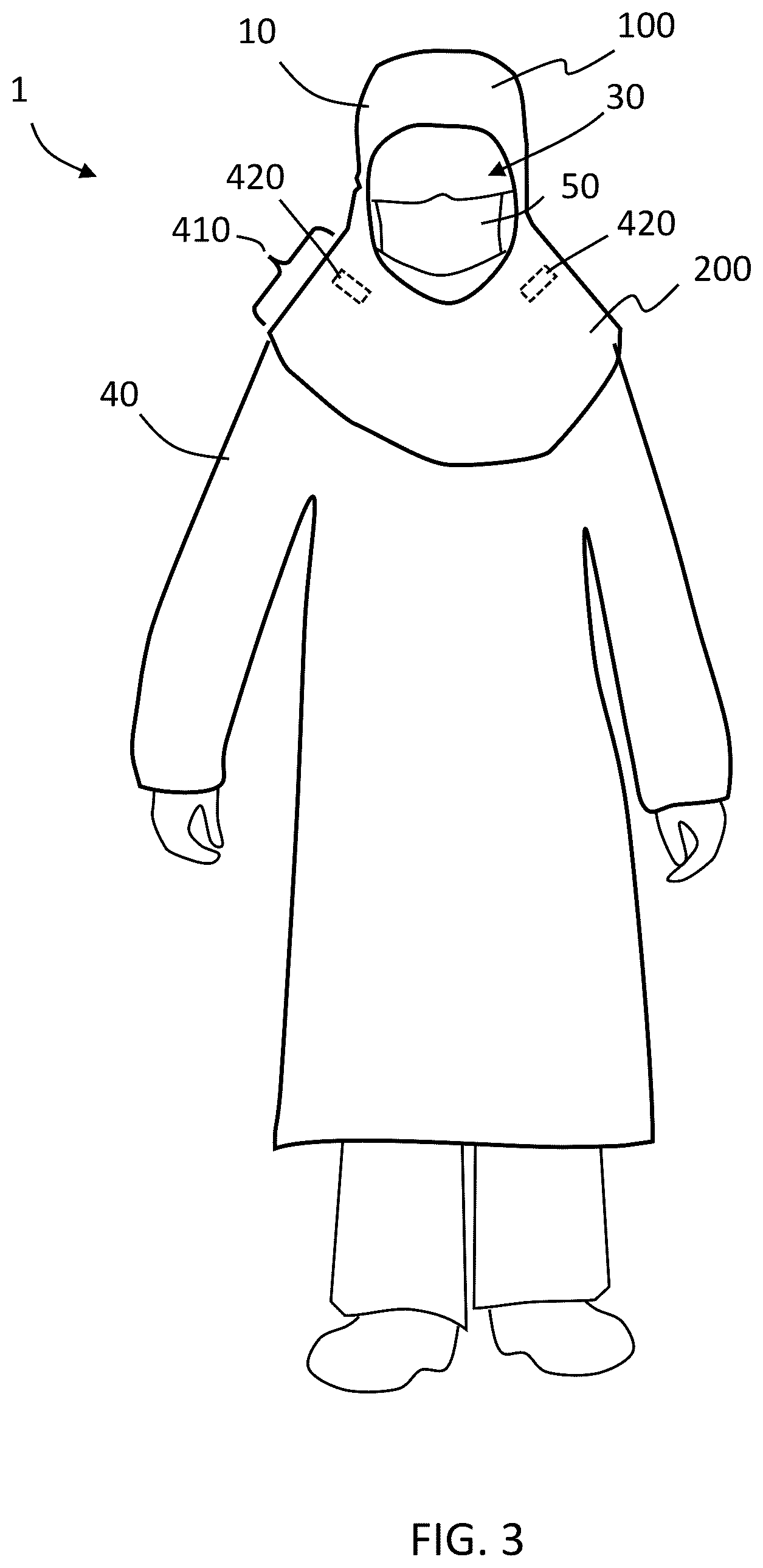 Patent US12610998 Figure 5 – Disposable garments