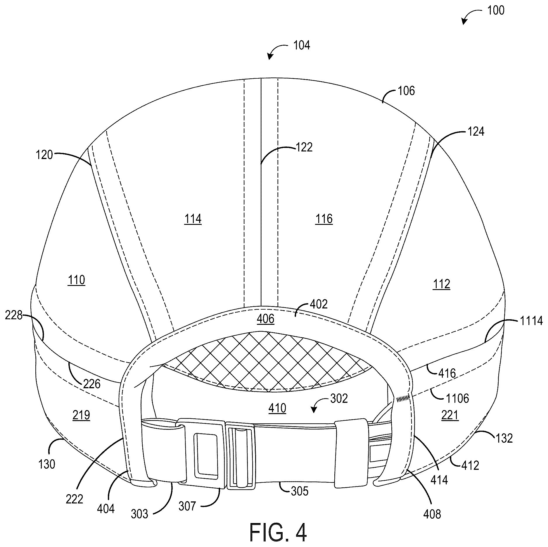 Patent US12610999 Figure 4 – Headwear with two-part deployable cape