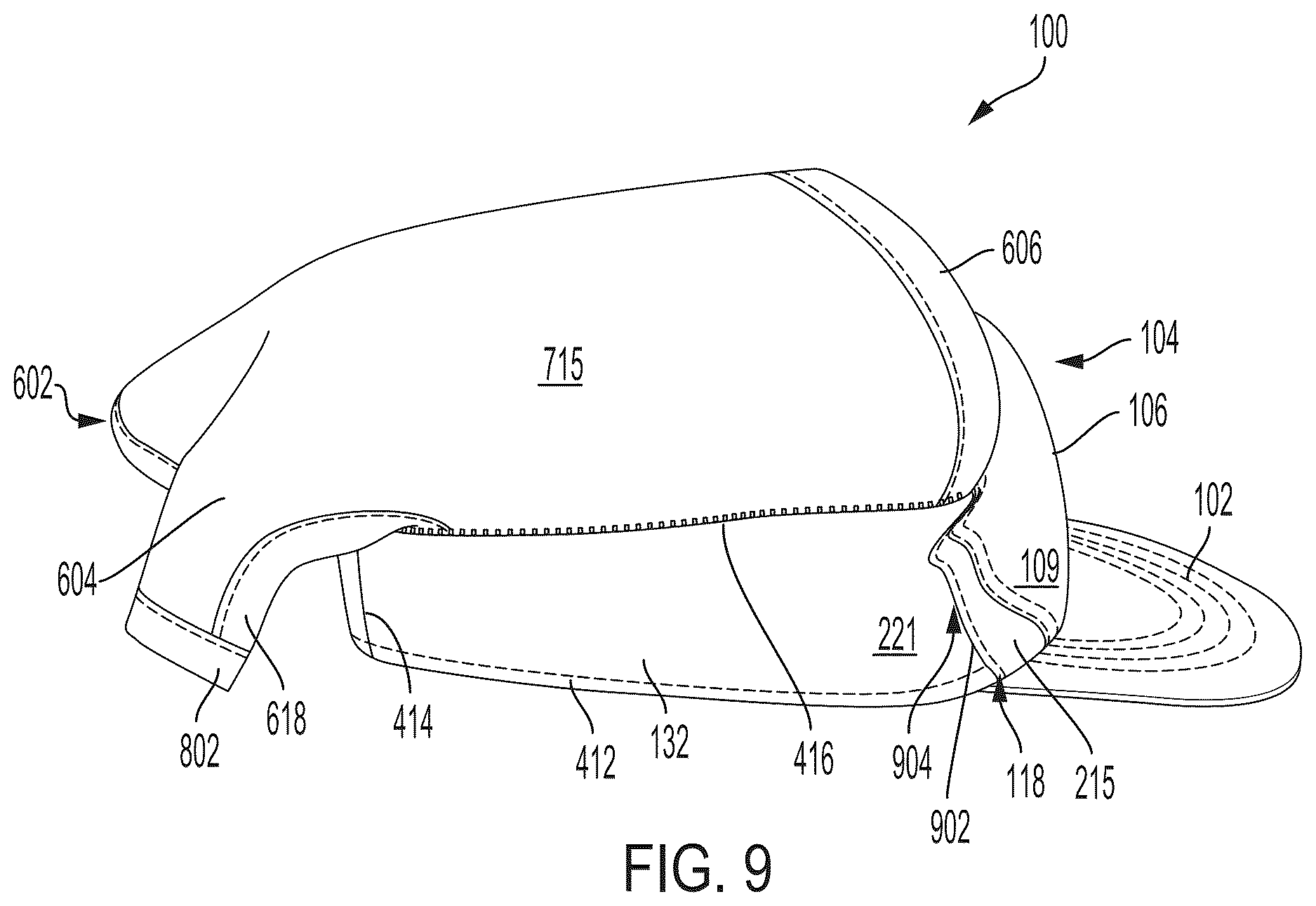 Patent US12610999 Figure 9 – Headwear with two-part deployable cape