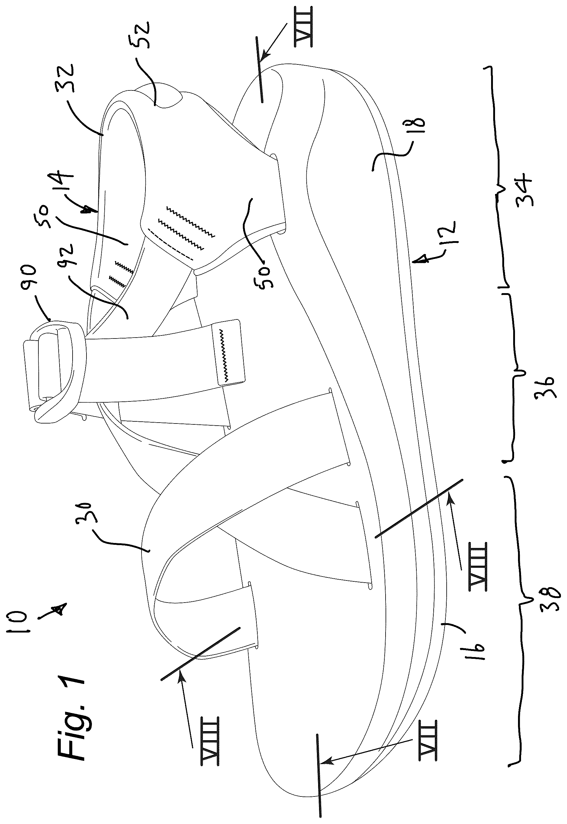 Patent US12611001 Figure 1 – Sandal construction