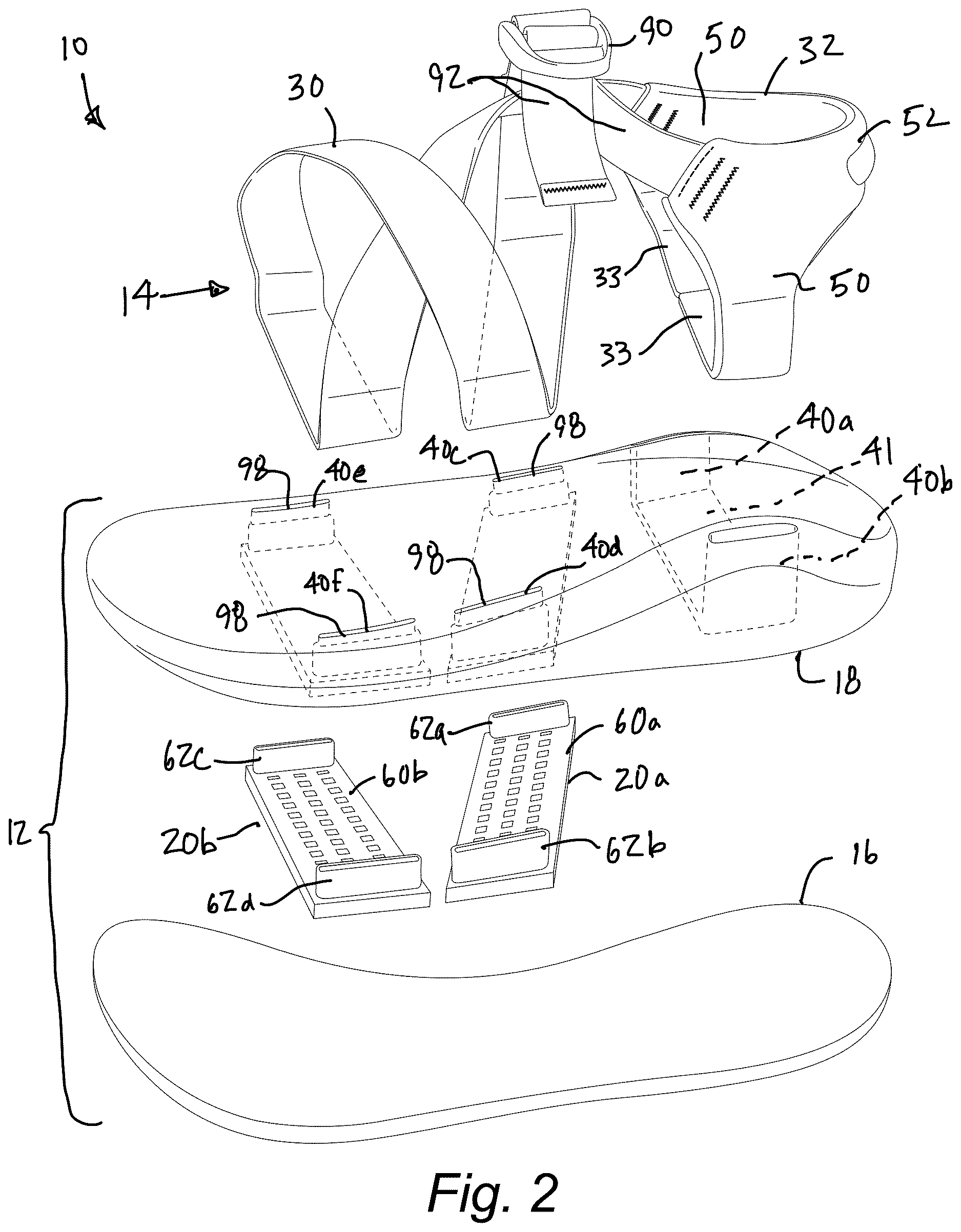 Patent US12611001 Figure 2 – Sandal construction