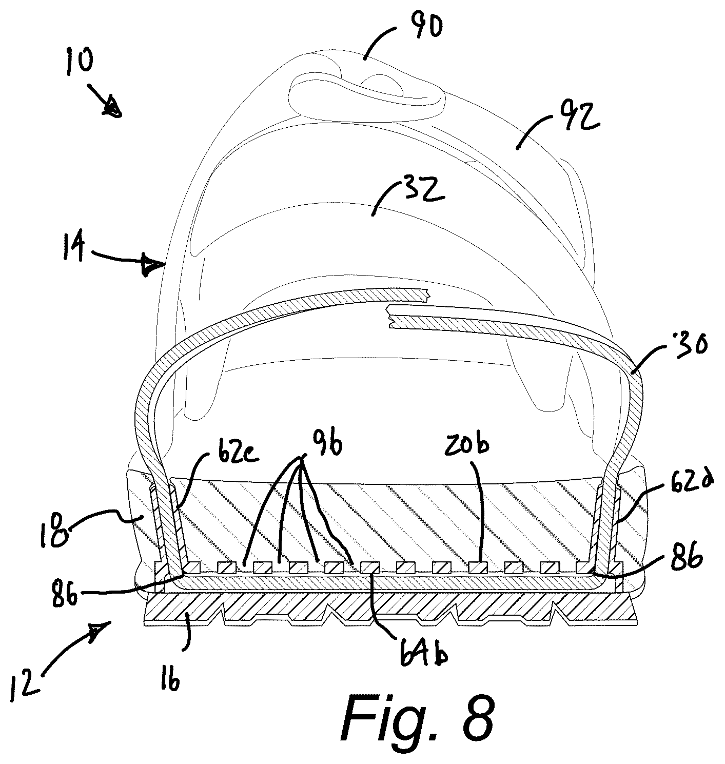 Patent US12611001 Figure 7 – Sandal construction