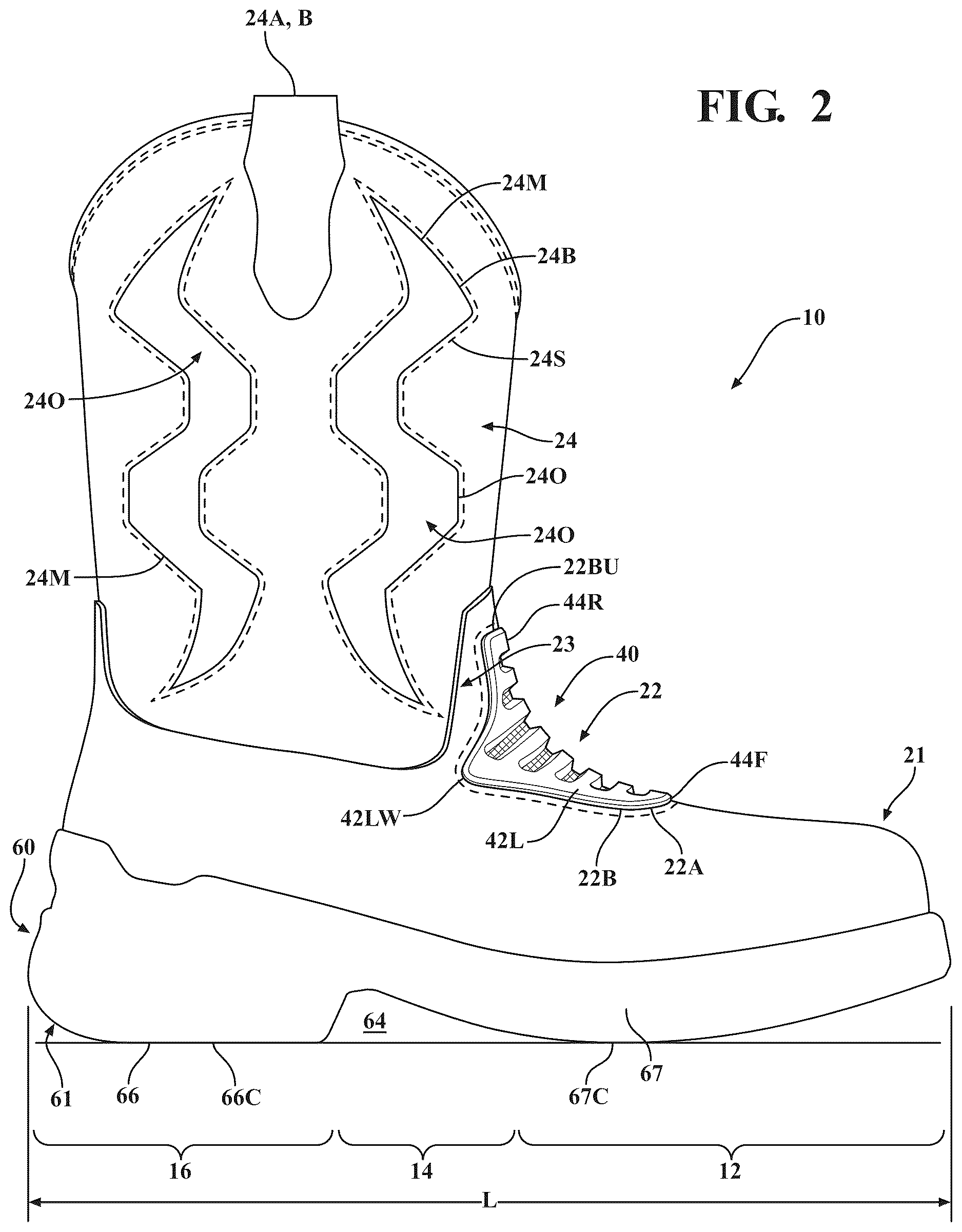 Patent US12611002 Figure 2 – Vented footwear