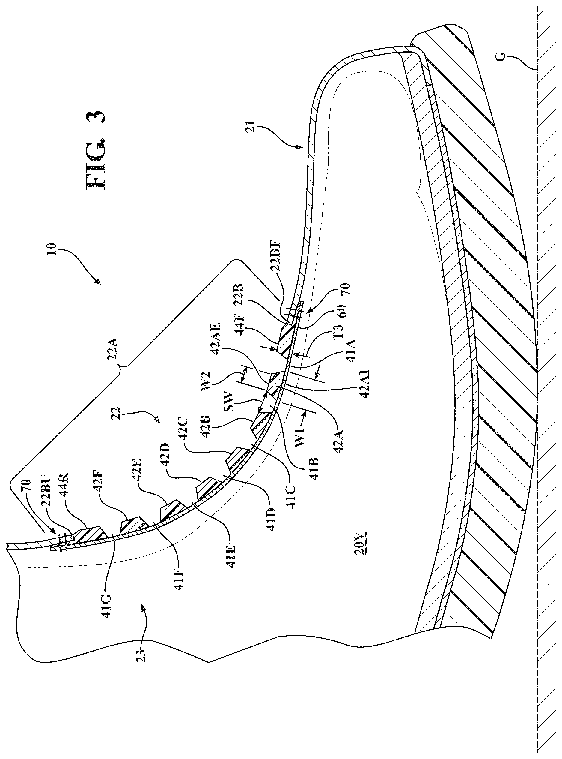 Patent US12611002 Figure 3 – Vented footwear