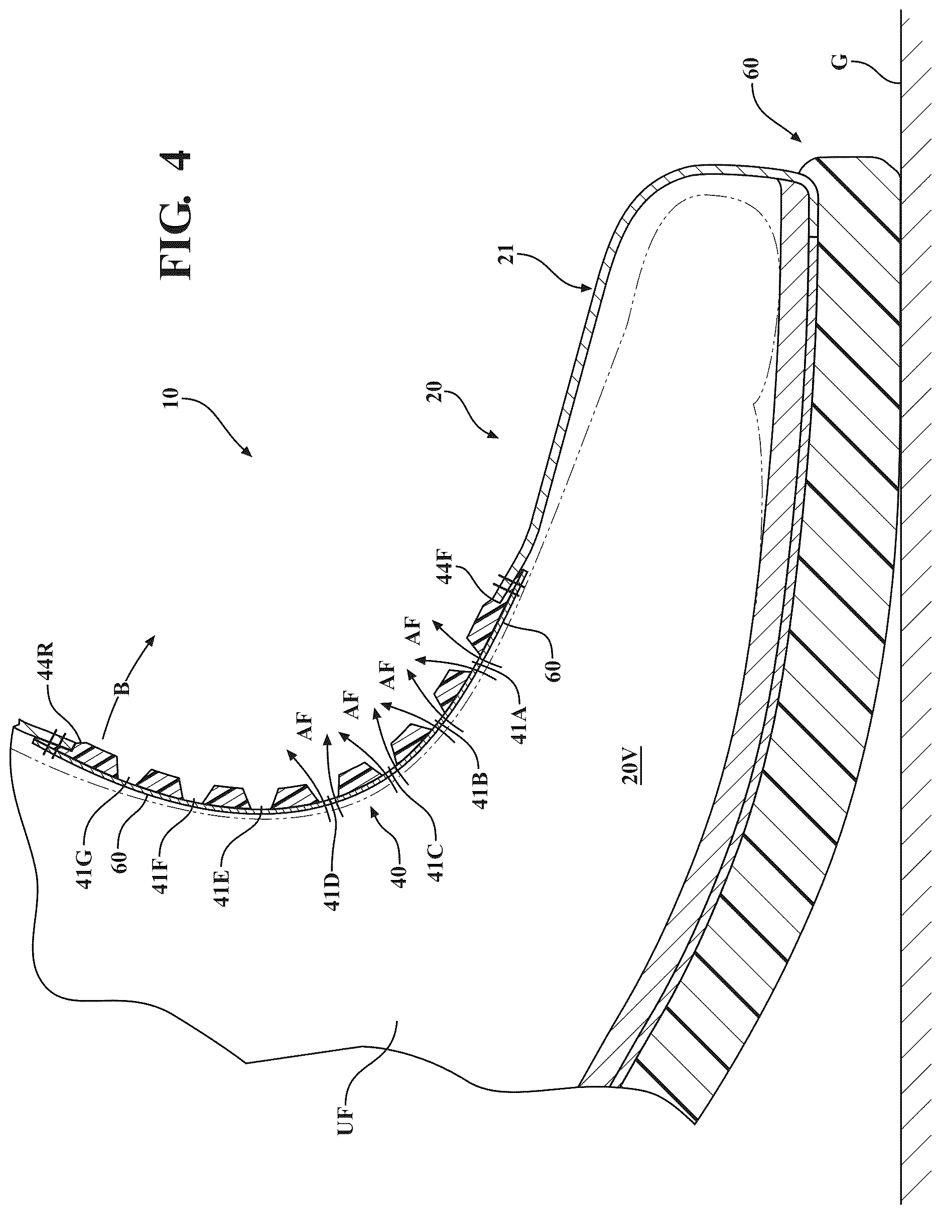 Patent US12611002 Figure 4 – Vented footwear