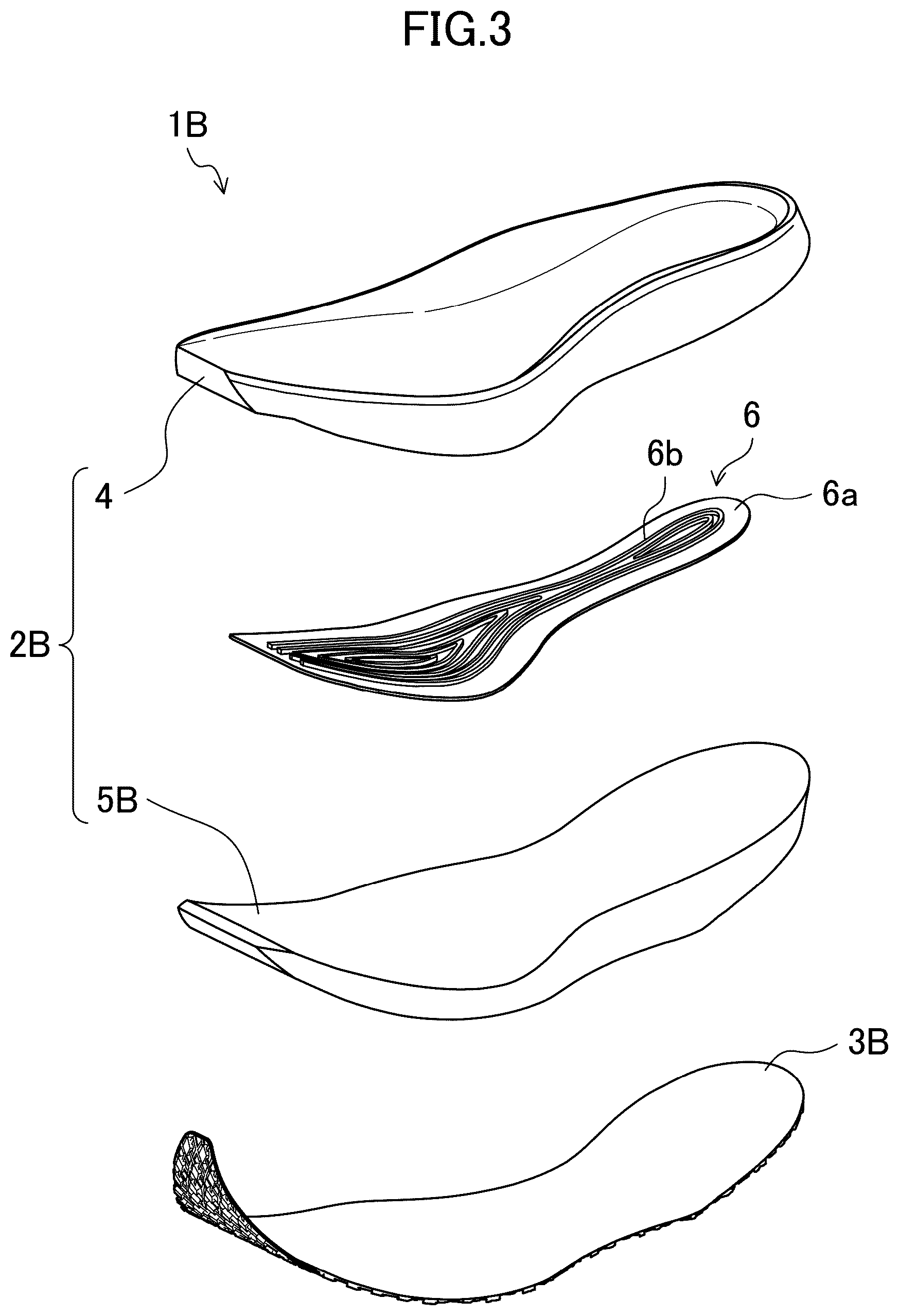 Patent US12611003 Figure 3 – Sole series and method for manufacturing sole