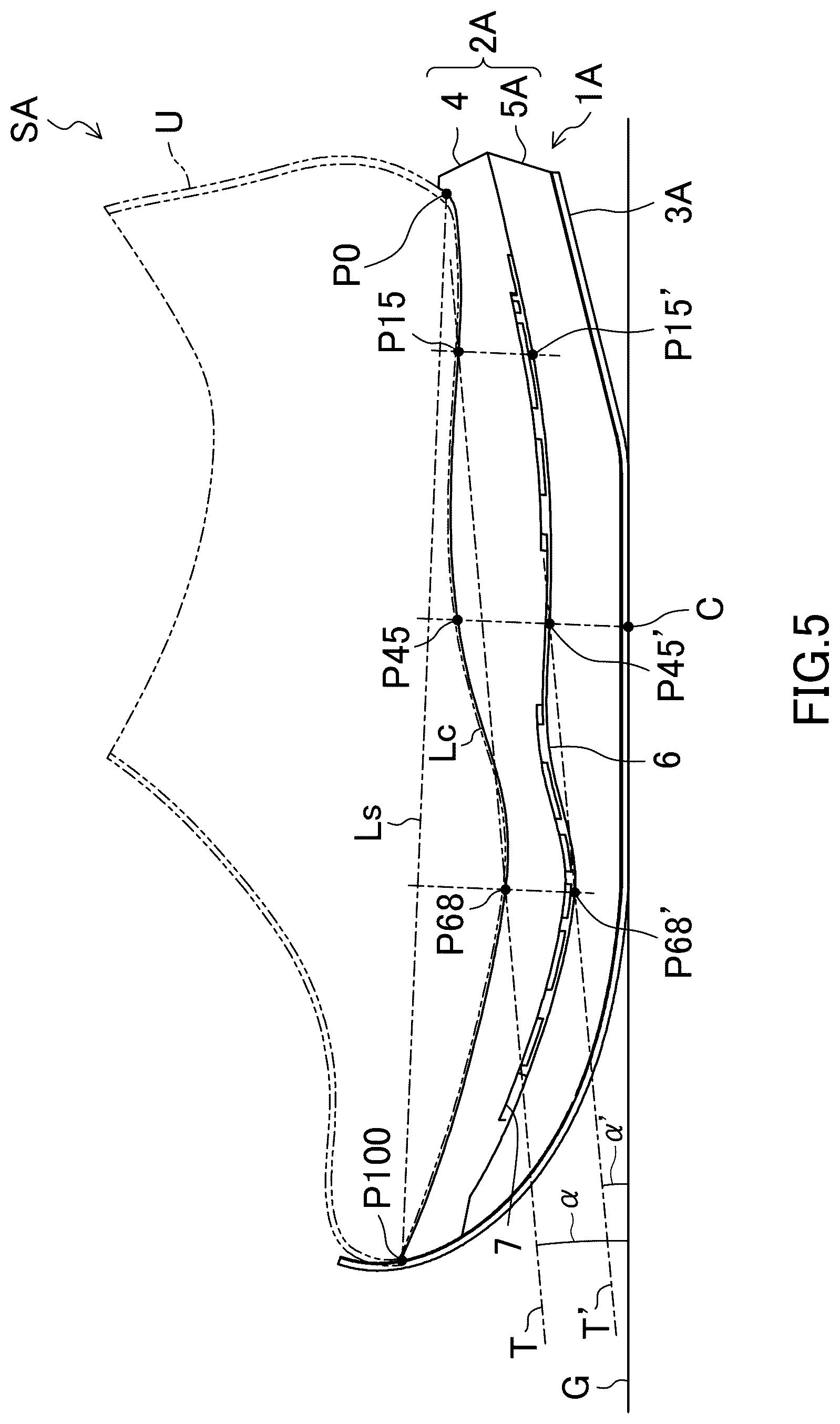 Patent US12611003 Figure 5 – Sole series and method for manufacturing sole