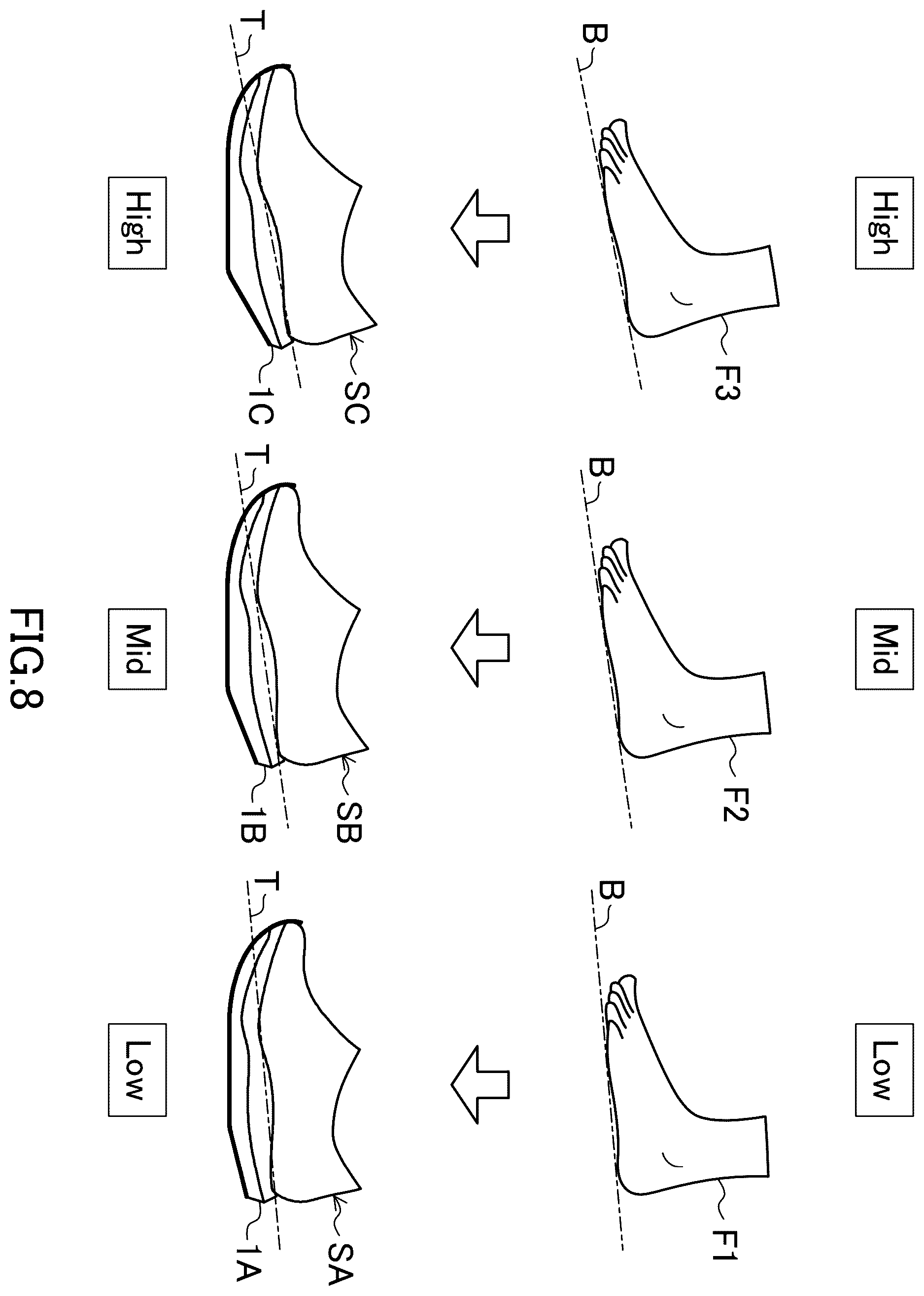 Patent US12611003 Figure 8 – Sole series and method for manufacturing sole