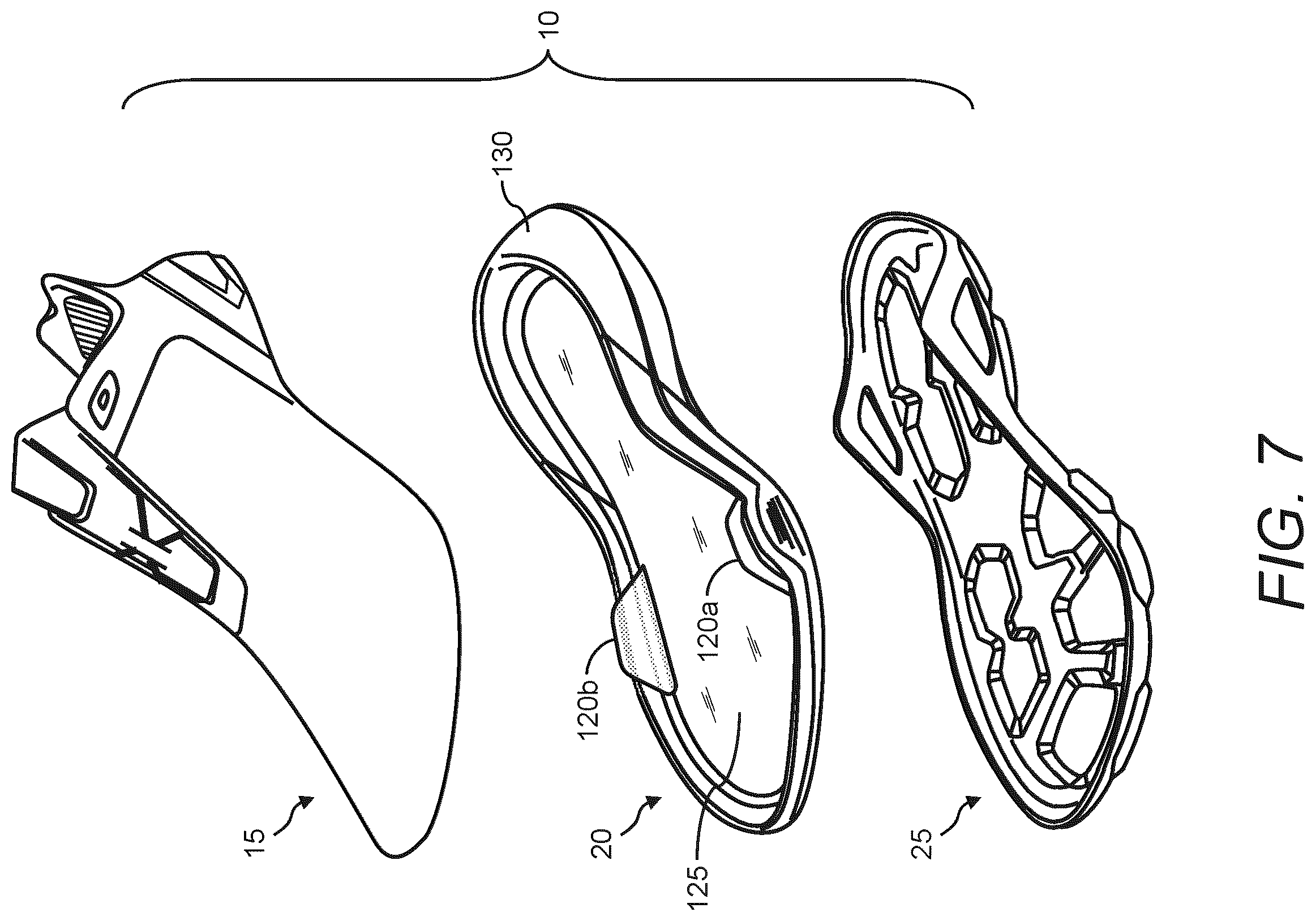 Patent US12611004 Figure 7 – Article of footwear with midsole having varying hardness