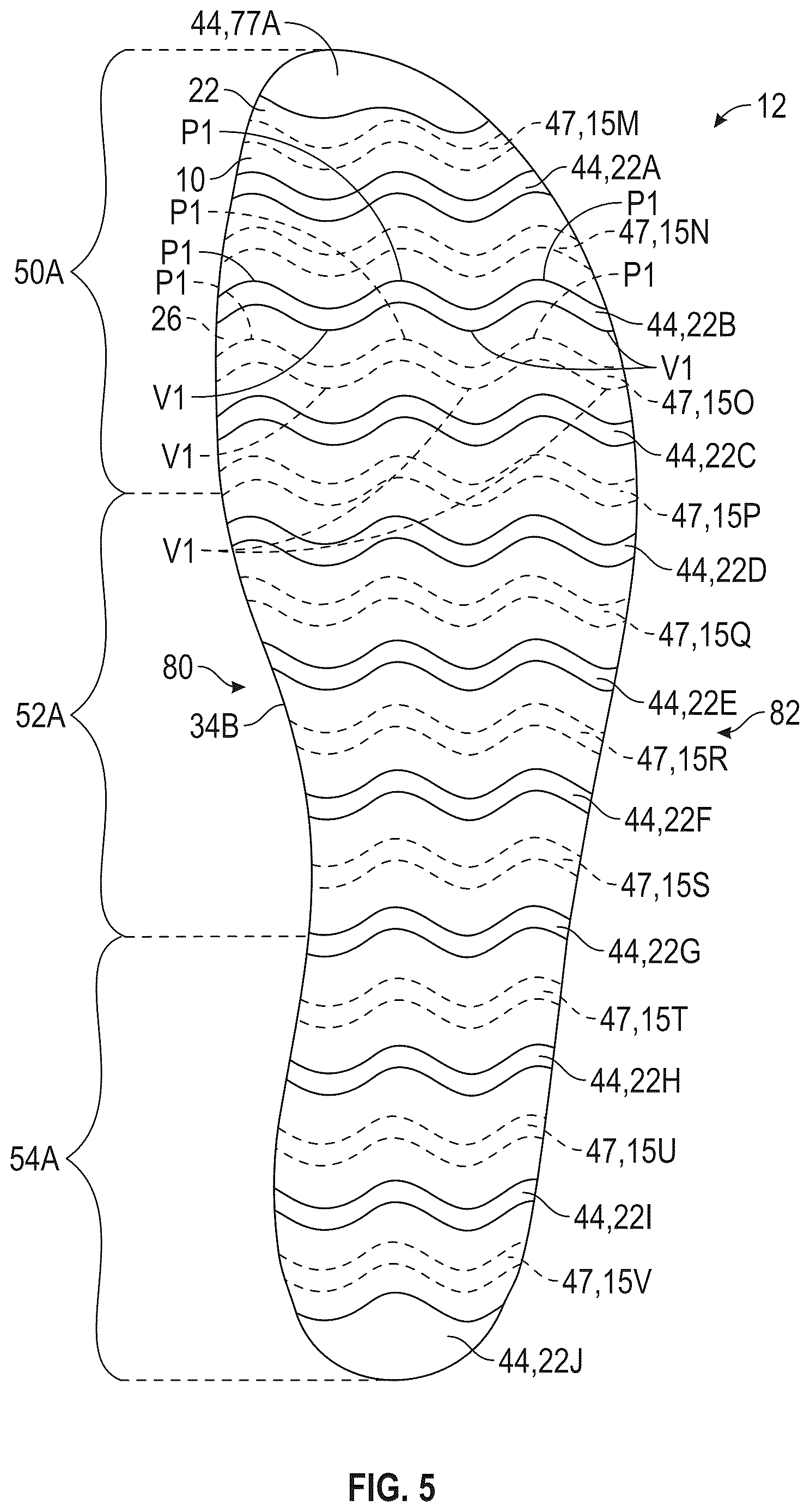 Patent US12611005 Figure 3 – Cushioning component for a wearable article