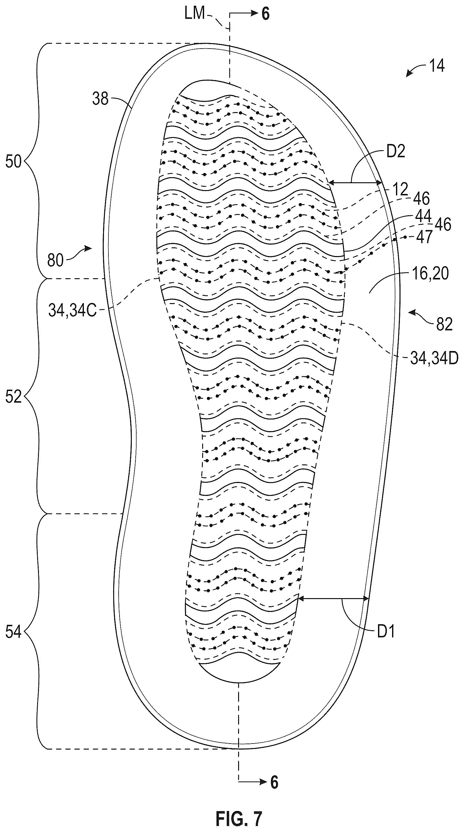 Patent US12611005 Figure 5 – Cushioning component for a wearable article