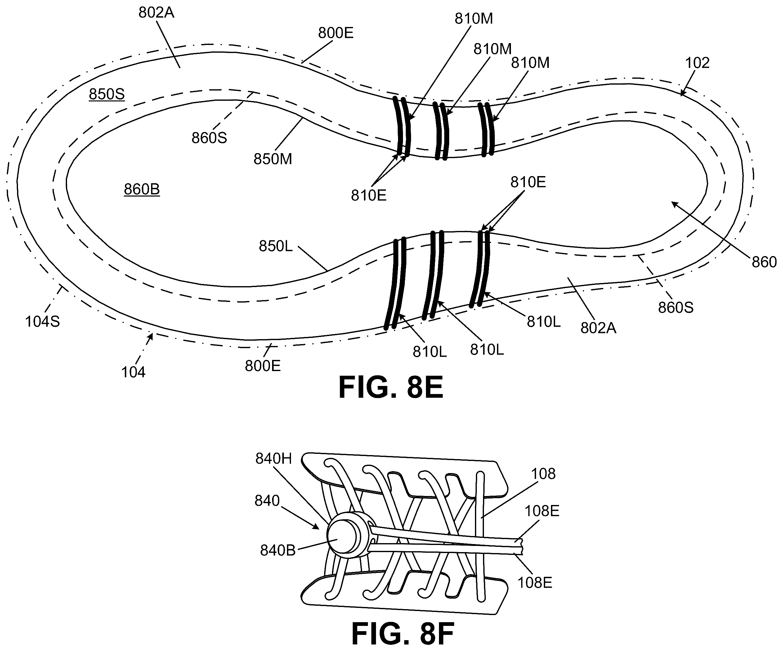 Patent US12611009 Figure 16 – Bladders, footwear uppers including bladders, and articles of footwear including bladders in the upper