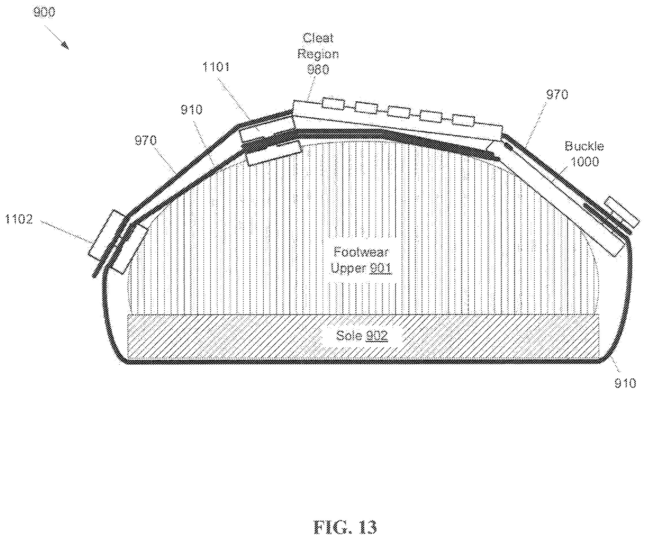 Patent US12611010 Figure 11 – Footwear cleats device