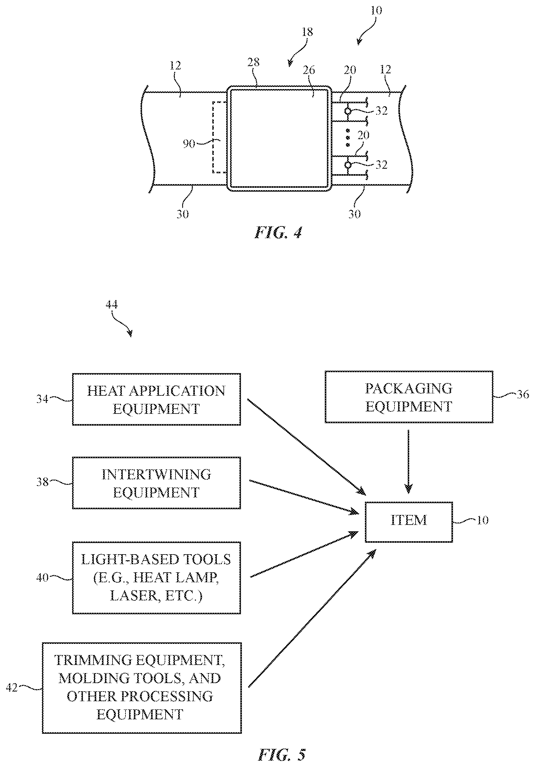 Patent US12611011 Figure 4 – Fabric with integrated components