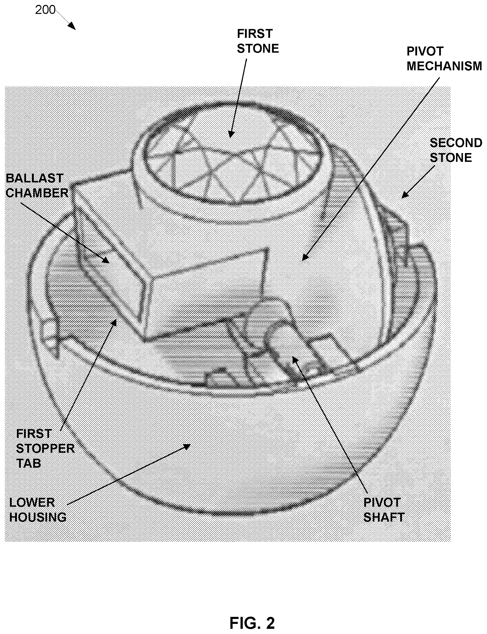 Patent US12611012 Figure 2 – Multi-stone jewelry setting with internal pivot mechanism