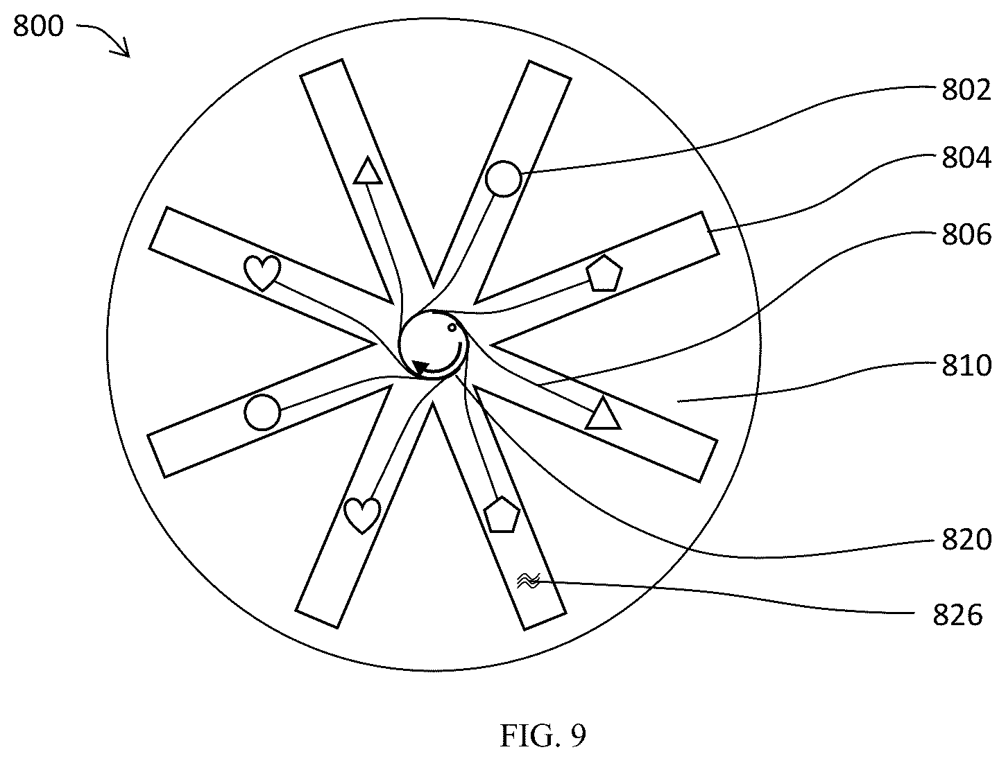 Patent US12611013 Figure 11 – Device comprising decorative objects having restrained freedom to move and suspended in fluid