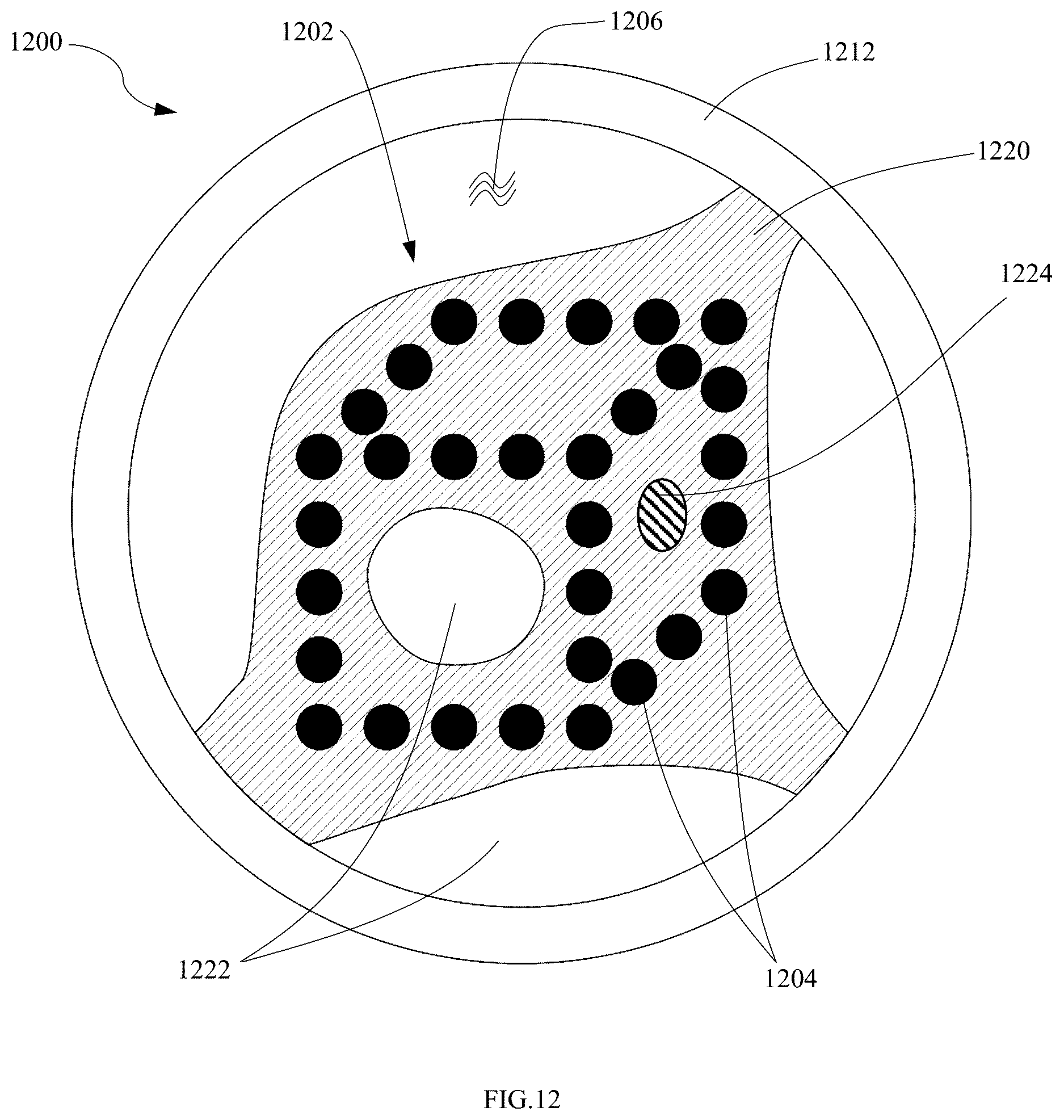 Patent US12611013 Figure 13 – Device comprising decorative objects having restrained freedom to move and suspended in fluid