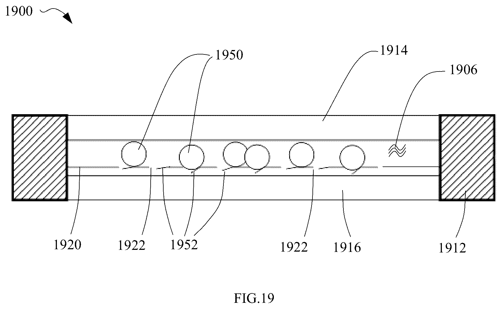 Patent US12611013 Figure 20 – Device comprising decorative objects having restrained freedom to move and suspended in fluid