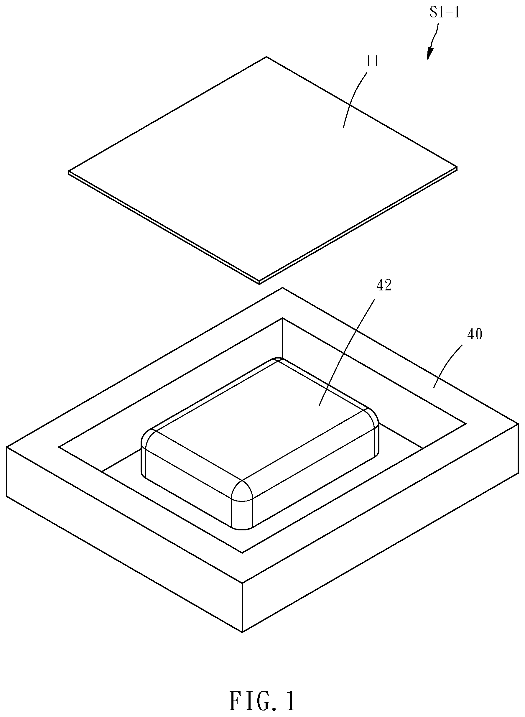 Patent US12611014 Figure 1 – Luggage formed by composite material and manufacturing method thereof