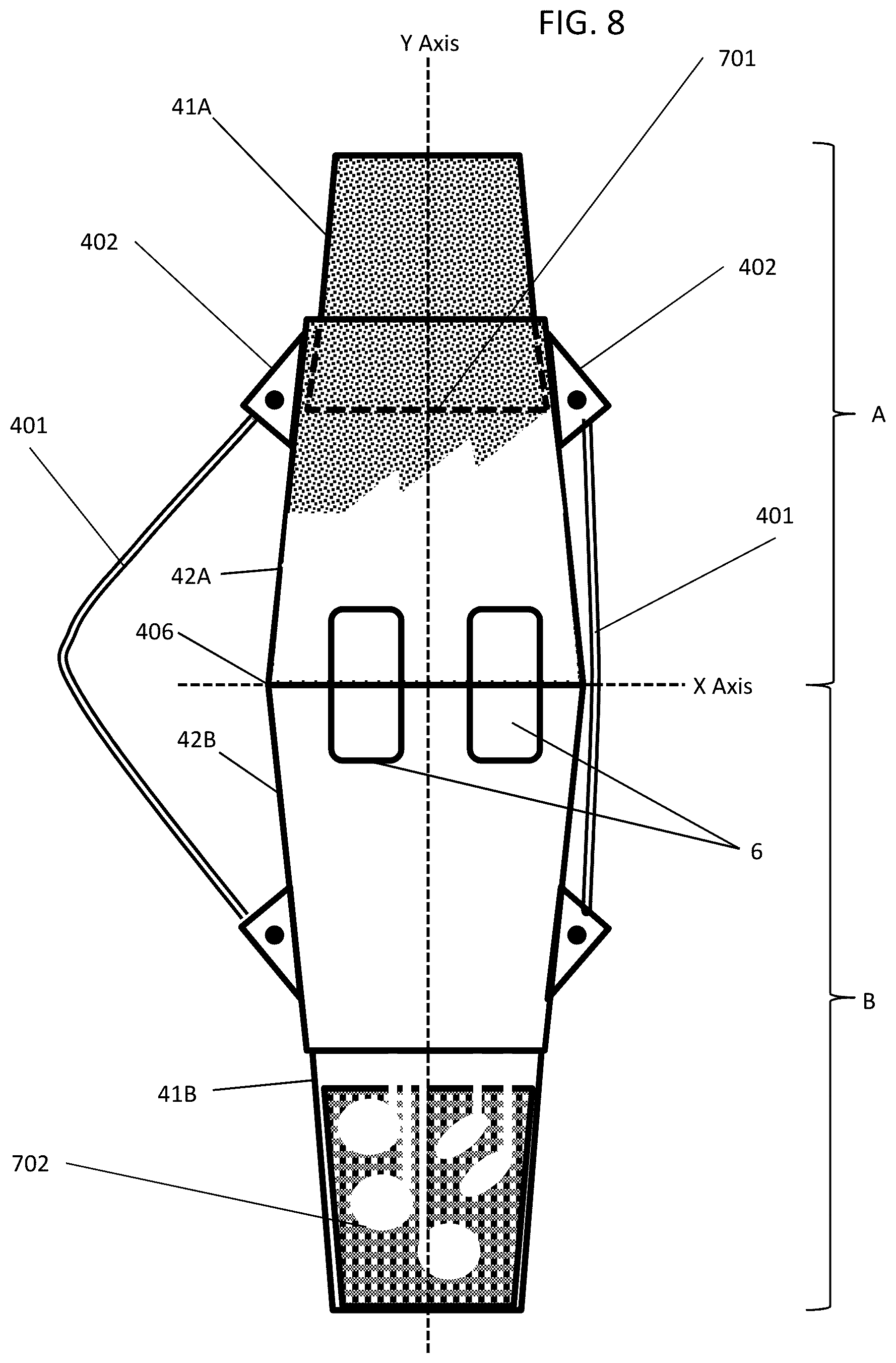 Patent US12611015 Figure 8 – Collapsible hard case for surfboards and other large objects