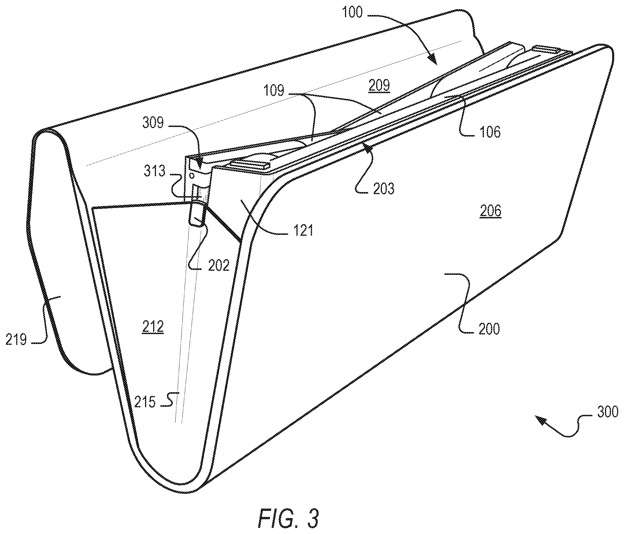 Patent US12611017 Figure 3 – Carry case for rechargeable eyewear devices