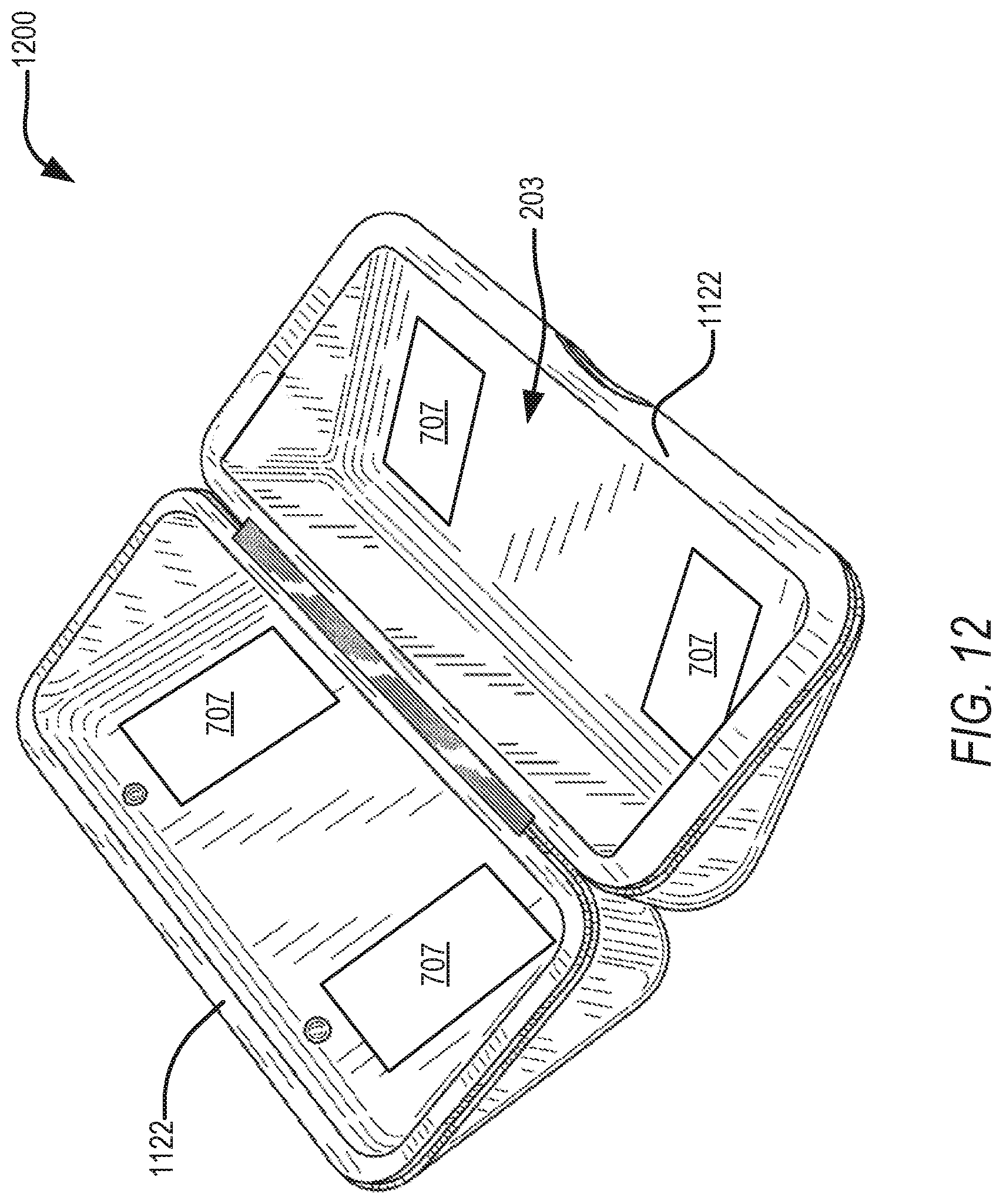 Patent US12611017 Figure 13 – Carry case for rechargeable eyewear devices