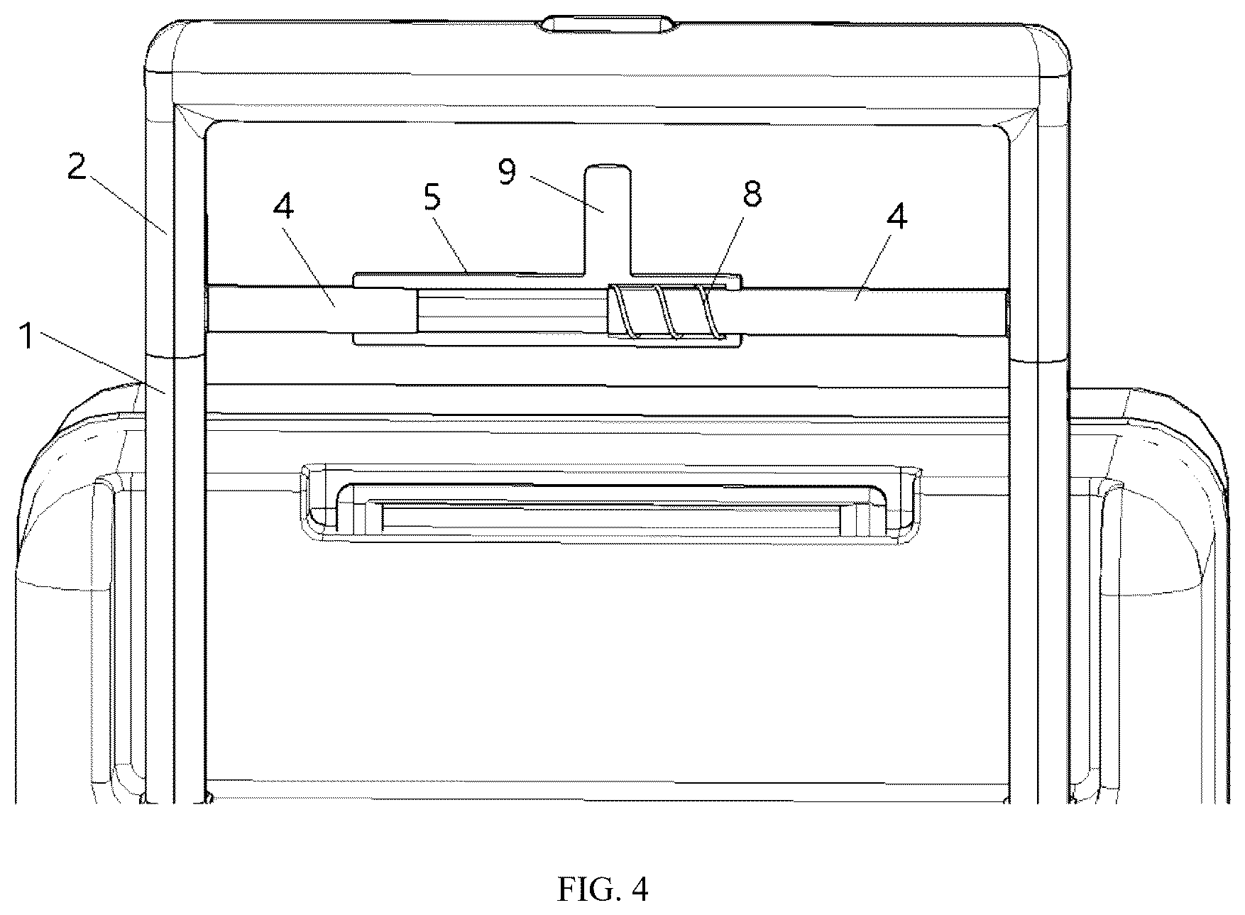 Patent US12611018 Figure 4 – Suitcase telescopic handle and suitcase
